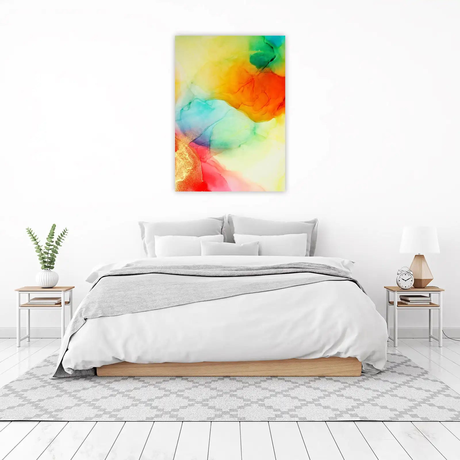 Vibrant Sunset Abstract Fluid Art Wall Art