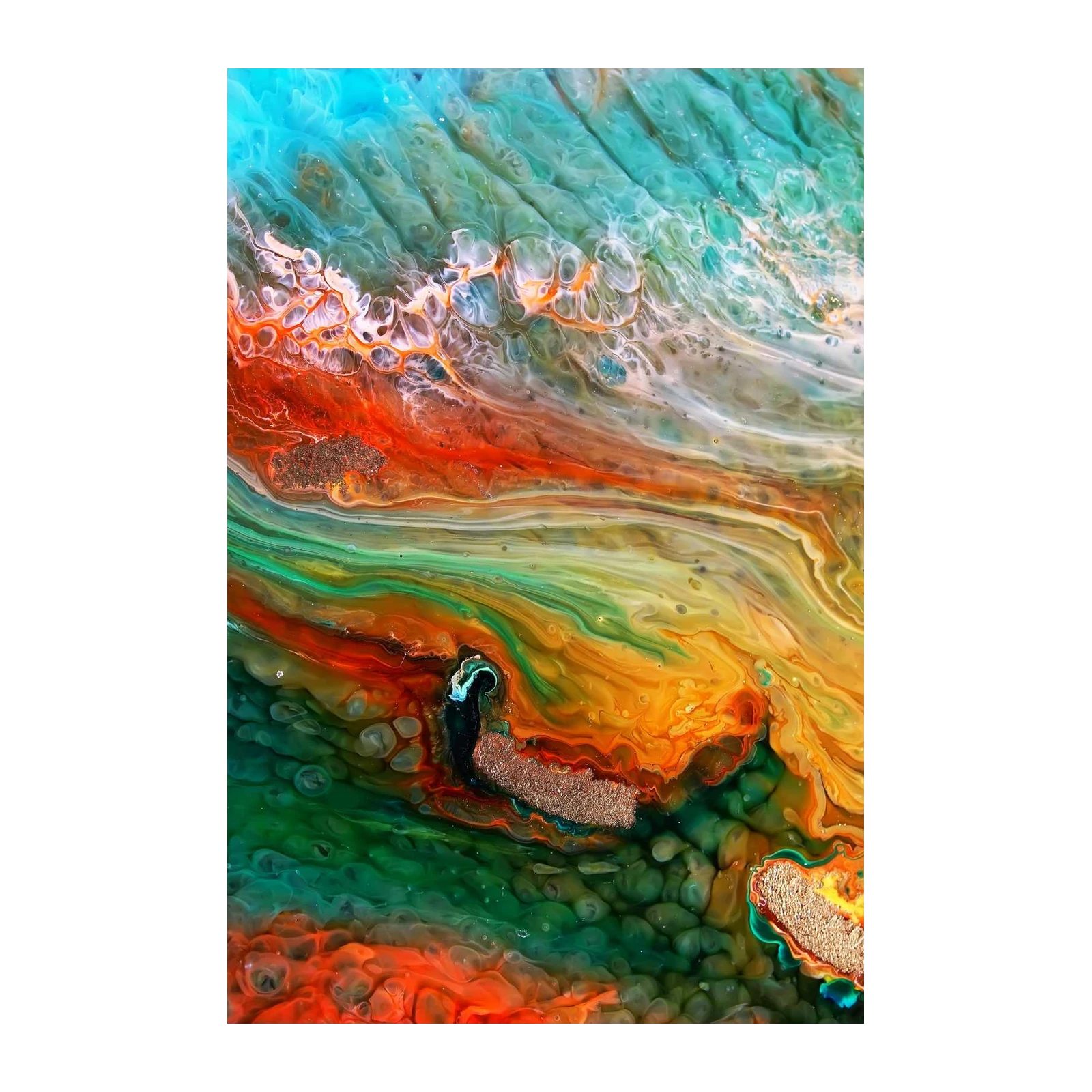 Vibrant Abstract Ocean Resin Wall Art