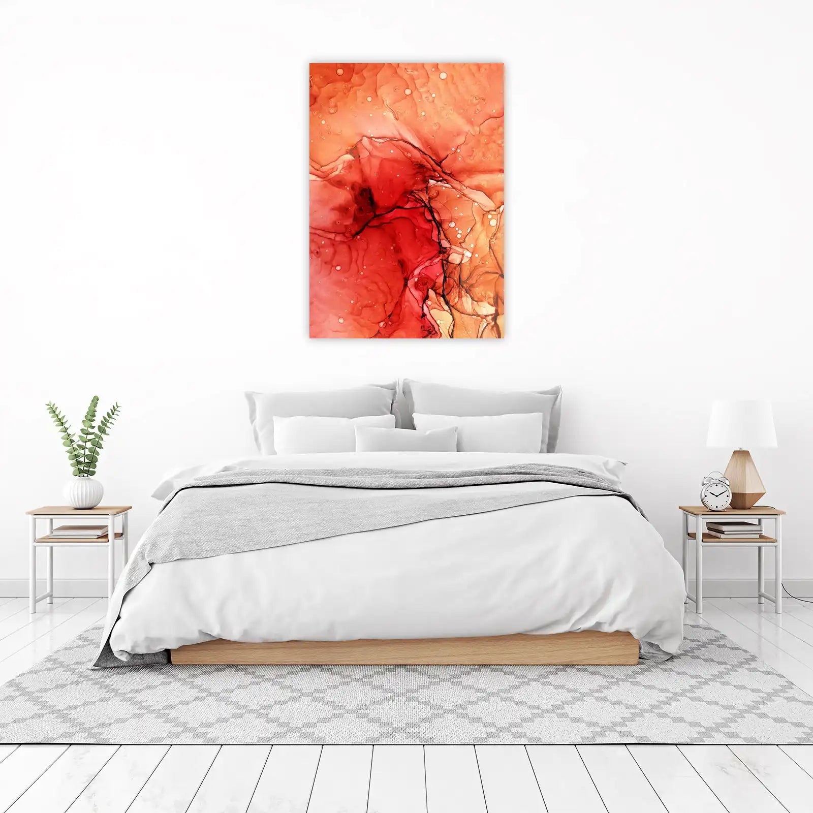Crimson Flow Abstract Art Wall Art