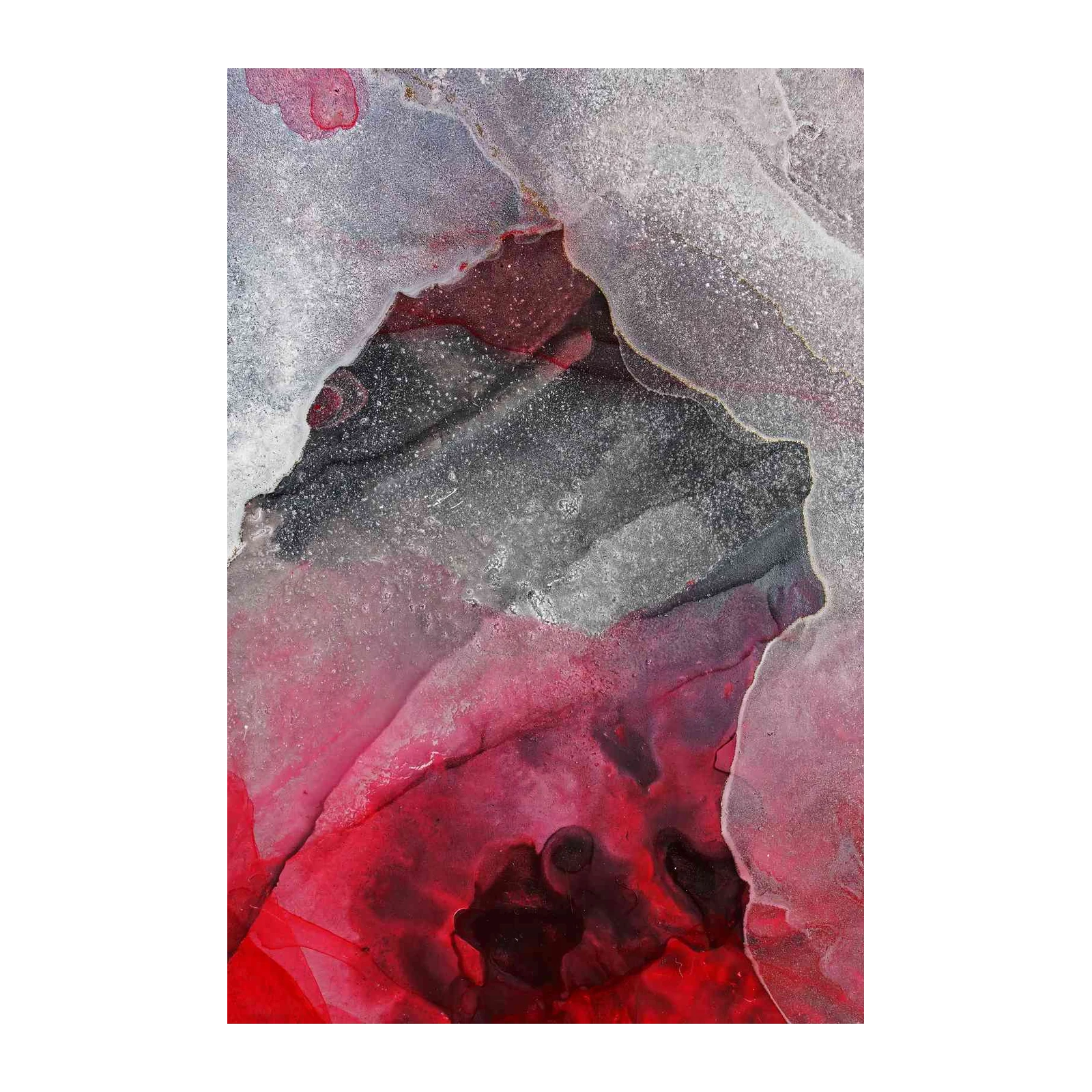 Crimson Flow Abstract Wall Art