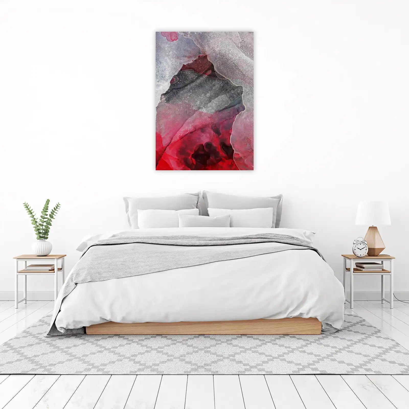 Crimson Flow Abstract Wall Art