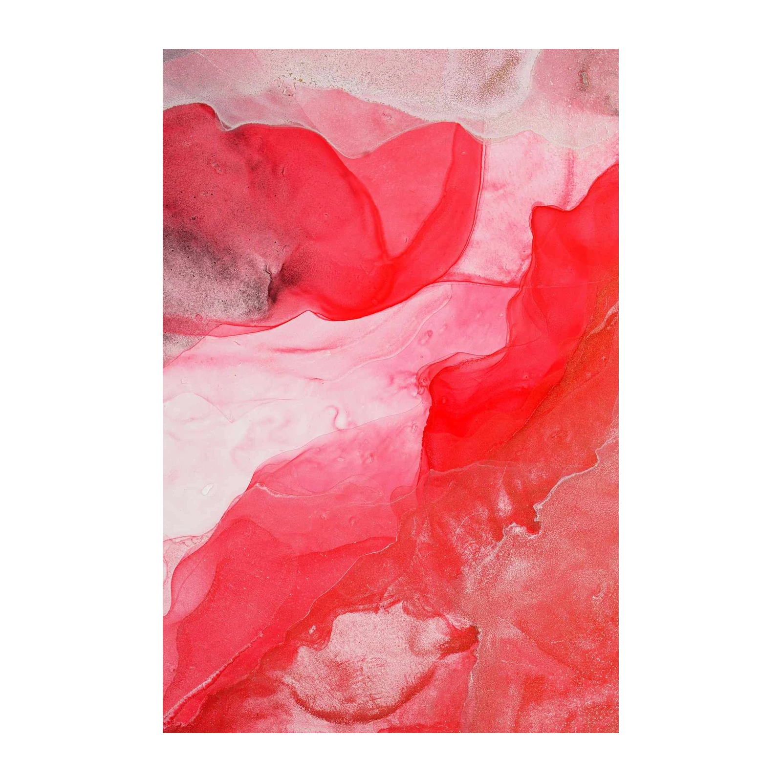 Vibrant Red Abstract Fluid Art Wall Art