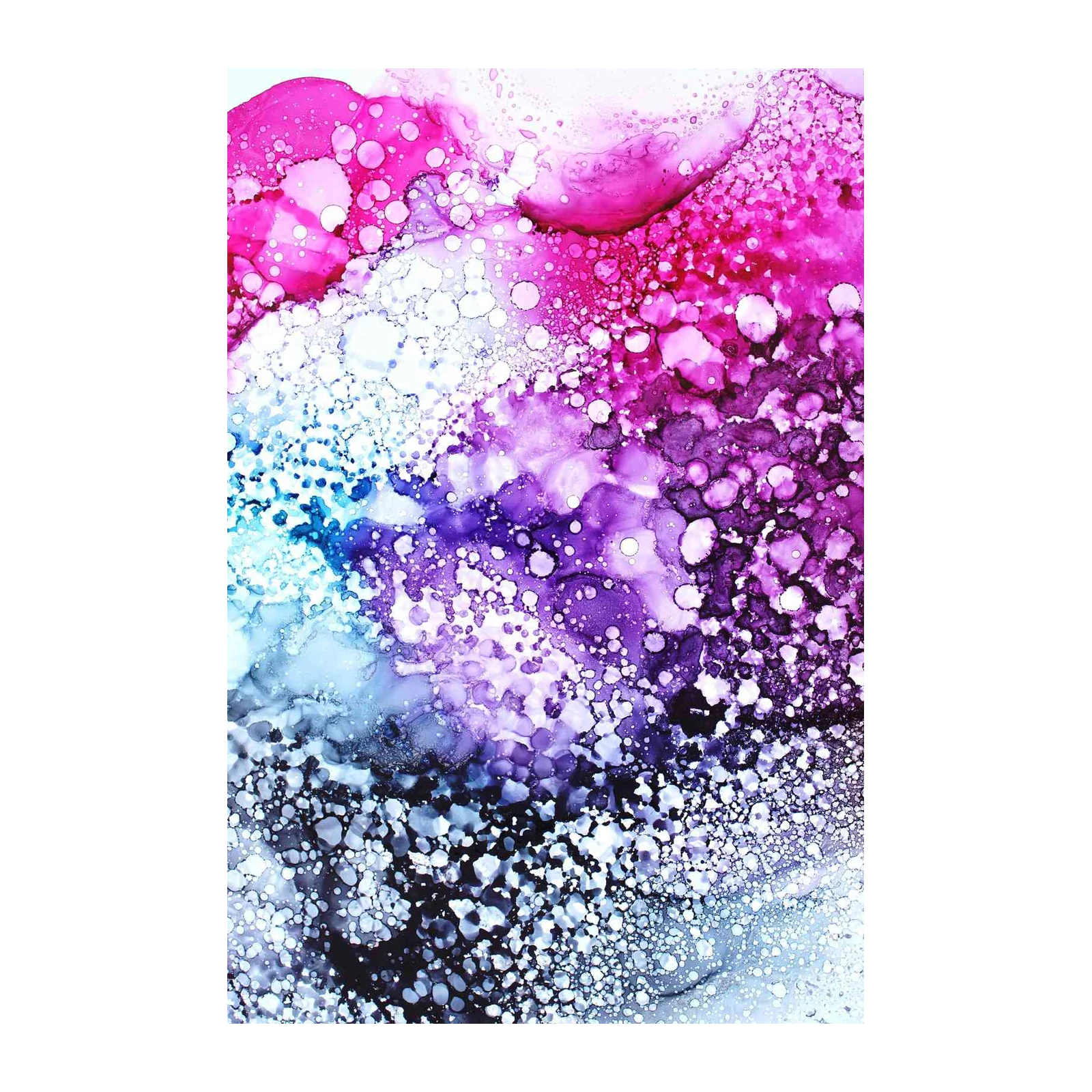 Vibrant Pink Purple Blue Nebula Wall Art