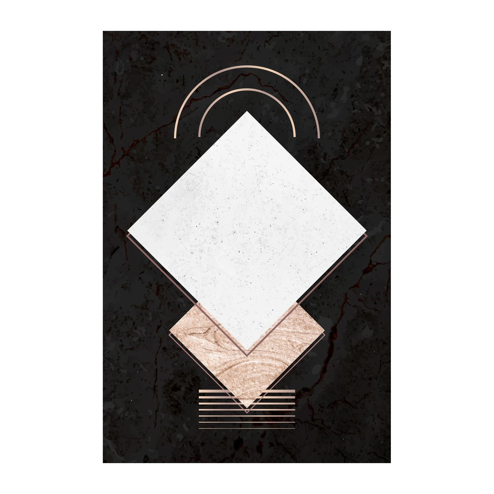 Geometric Marble Luxe Diamond Wall Art