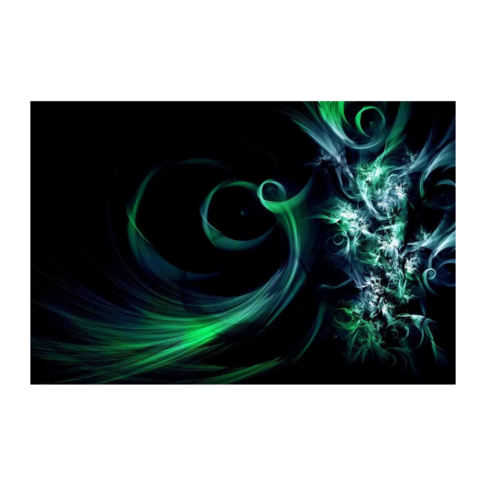 Emerald Flow Abstract Fractal Wall Art