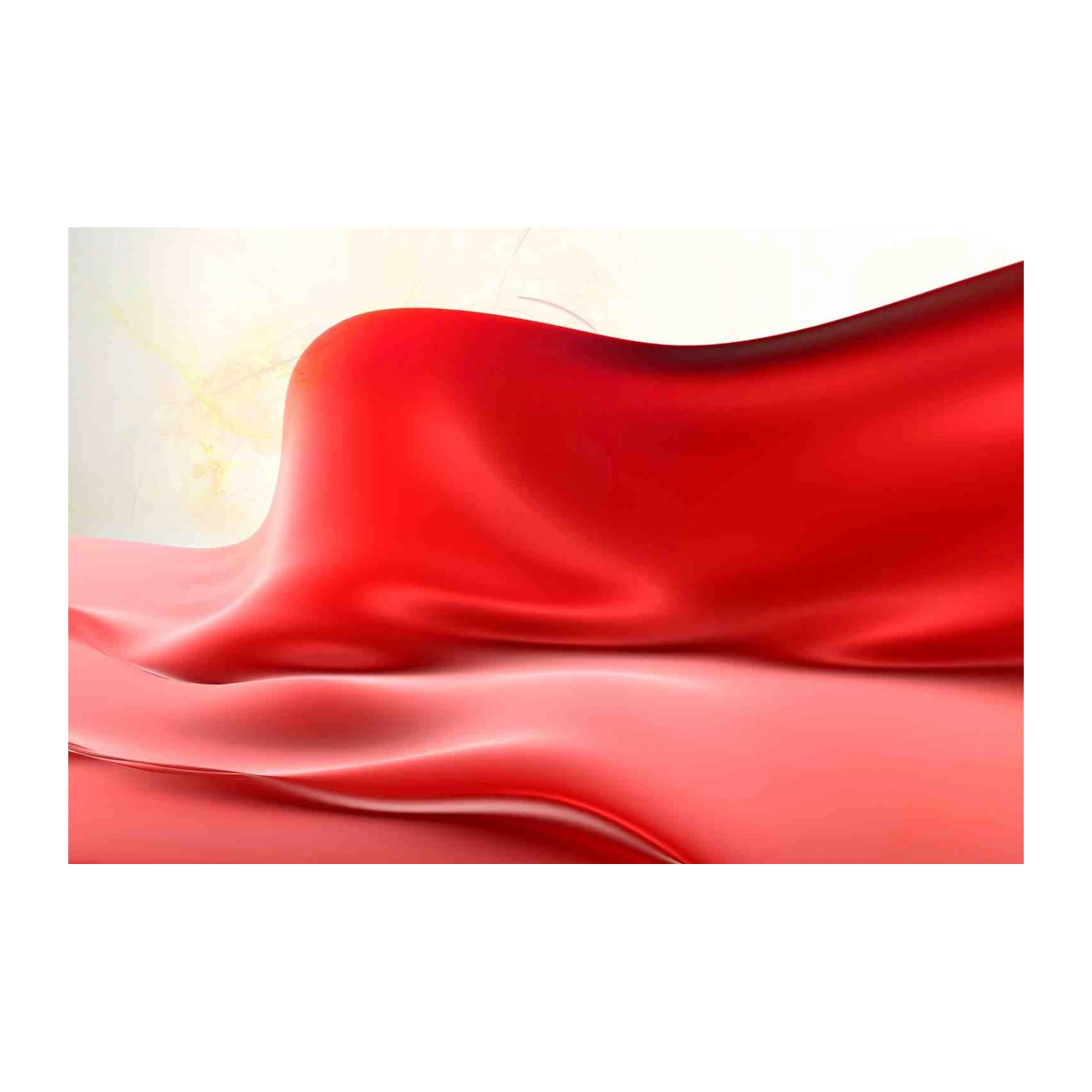 Vibrant Red Silk Flow Abstract Wall Art