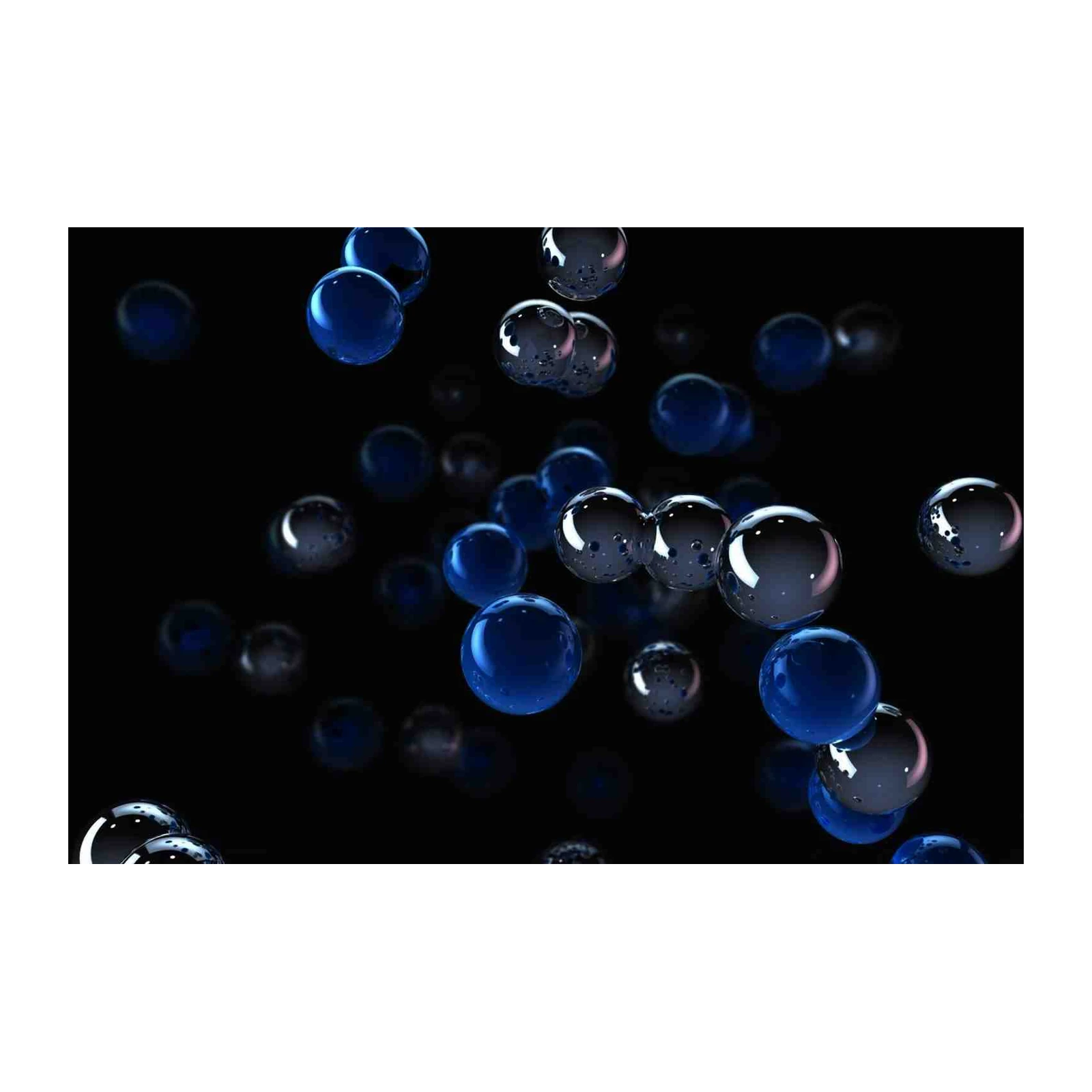 Abstract Blue Bubbles Wall Art