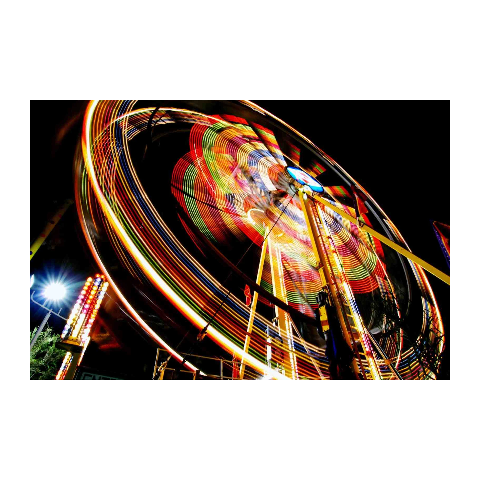 Vibrant Carnival Lights Motion Blur Wall Art