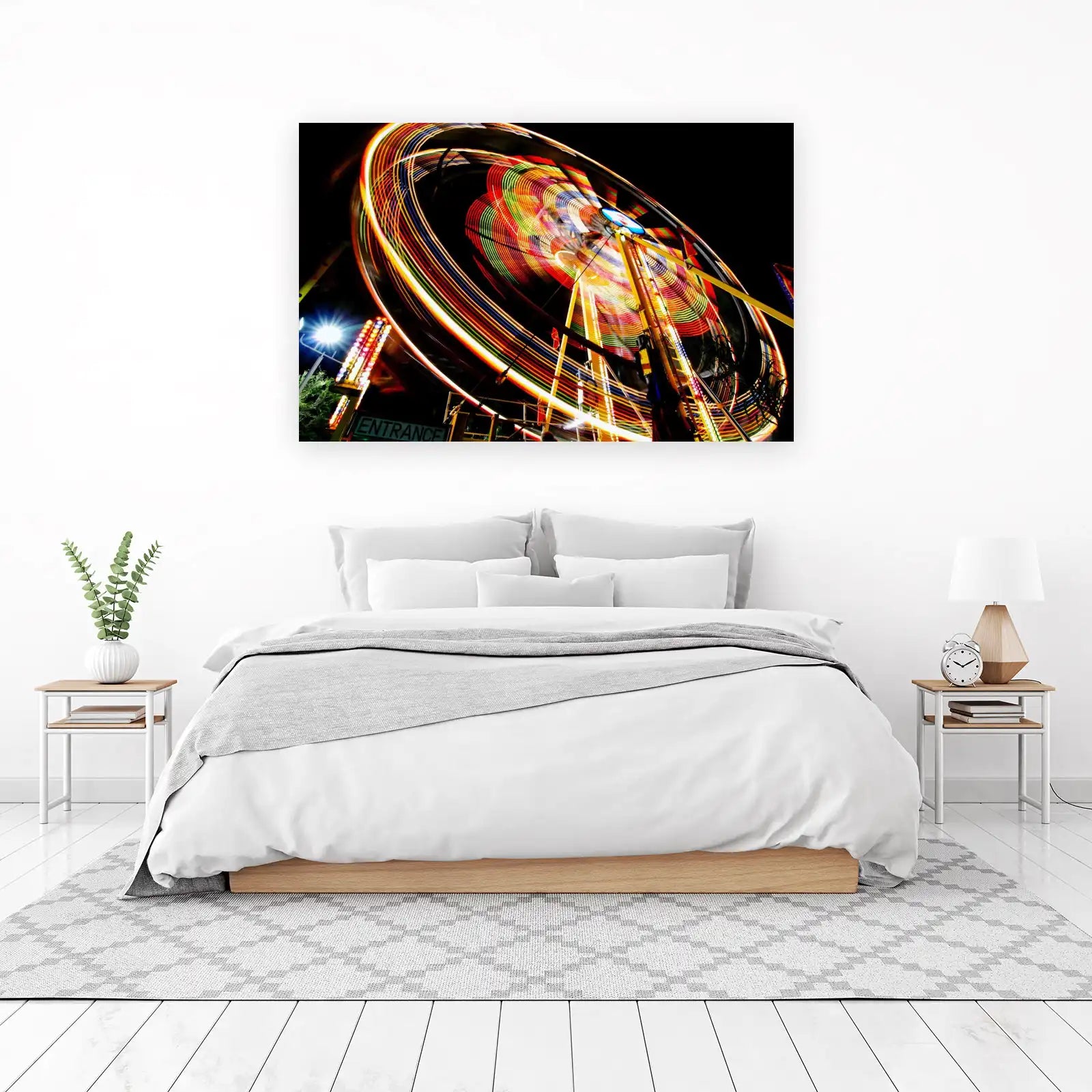 Vibrant Carnival Lights Motion Blur Wall Art