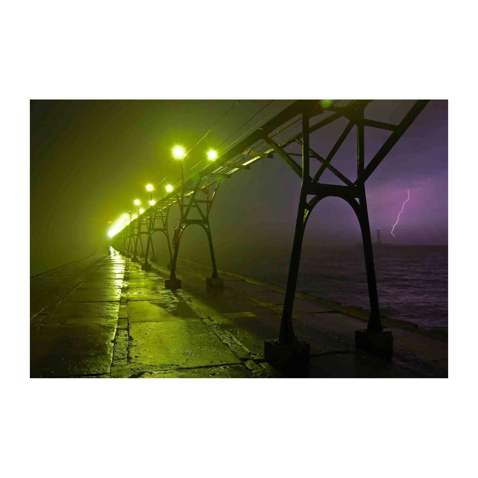 Misty Lighthouse Storm Wall Art
