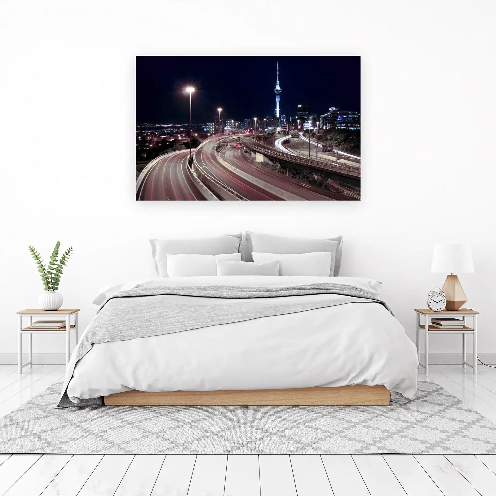Urban Nightscape Freeway Wall Art