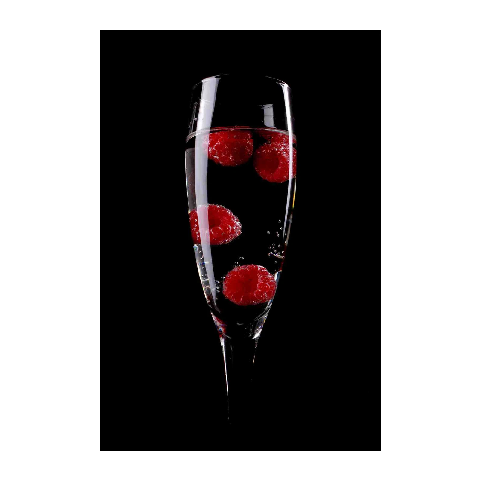 Elegant Raspberry Bubbles Champagne Glass Wall Art