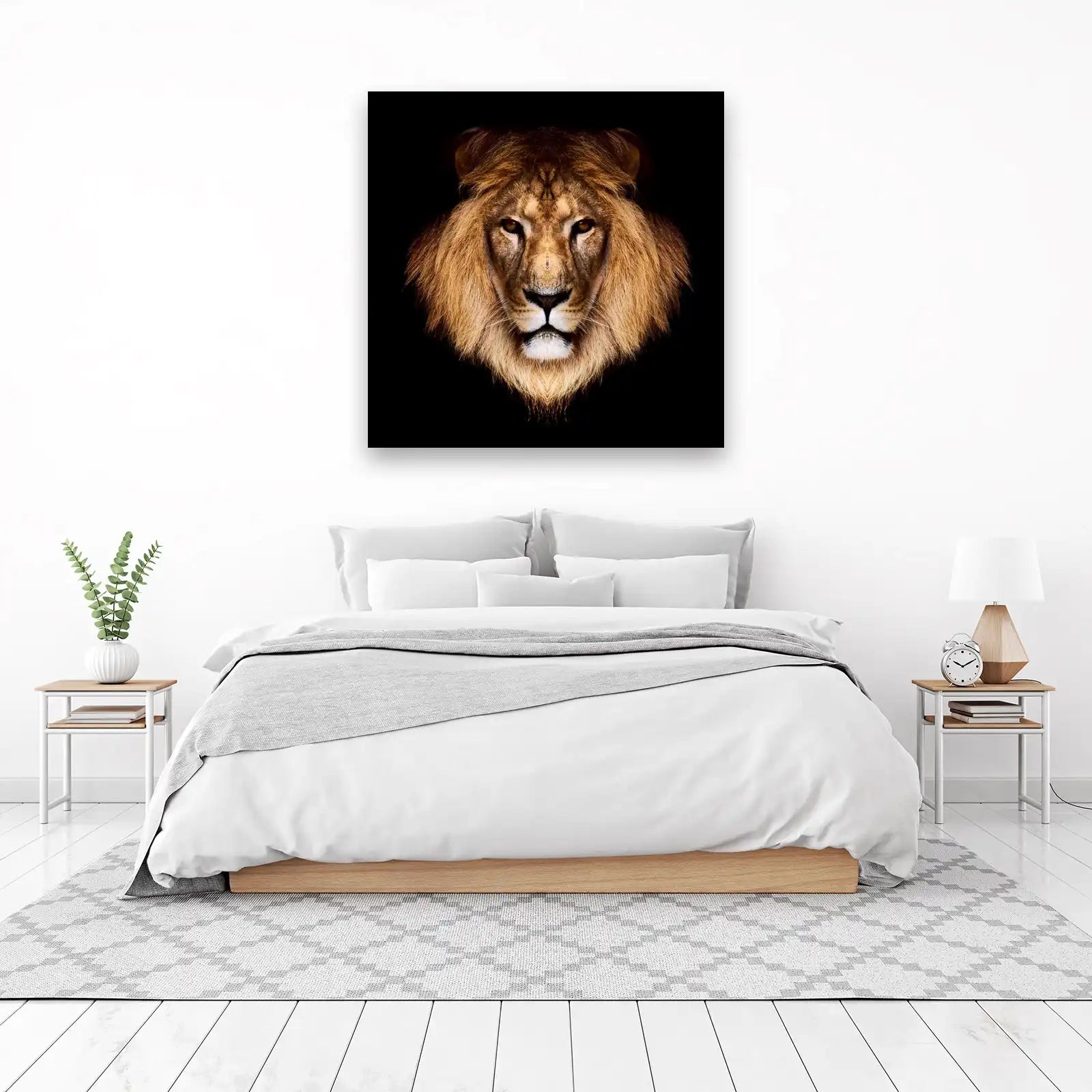 Majestic Lion Face Gold Mane Wall Art