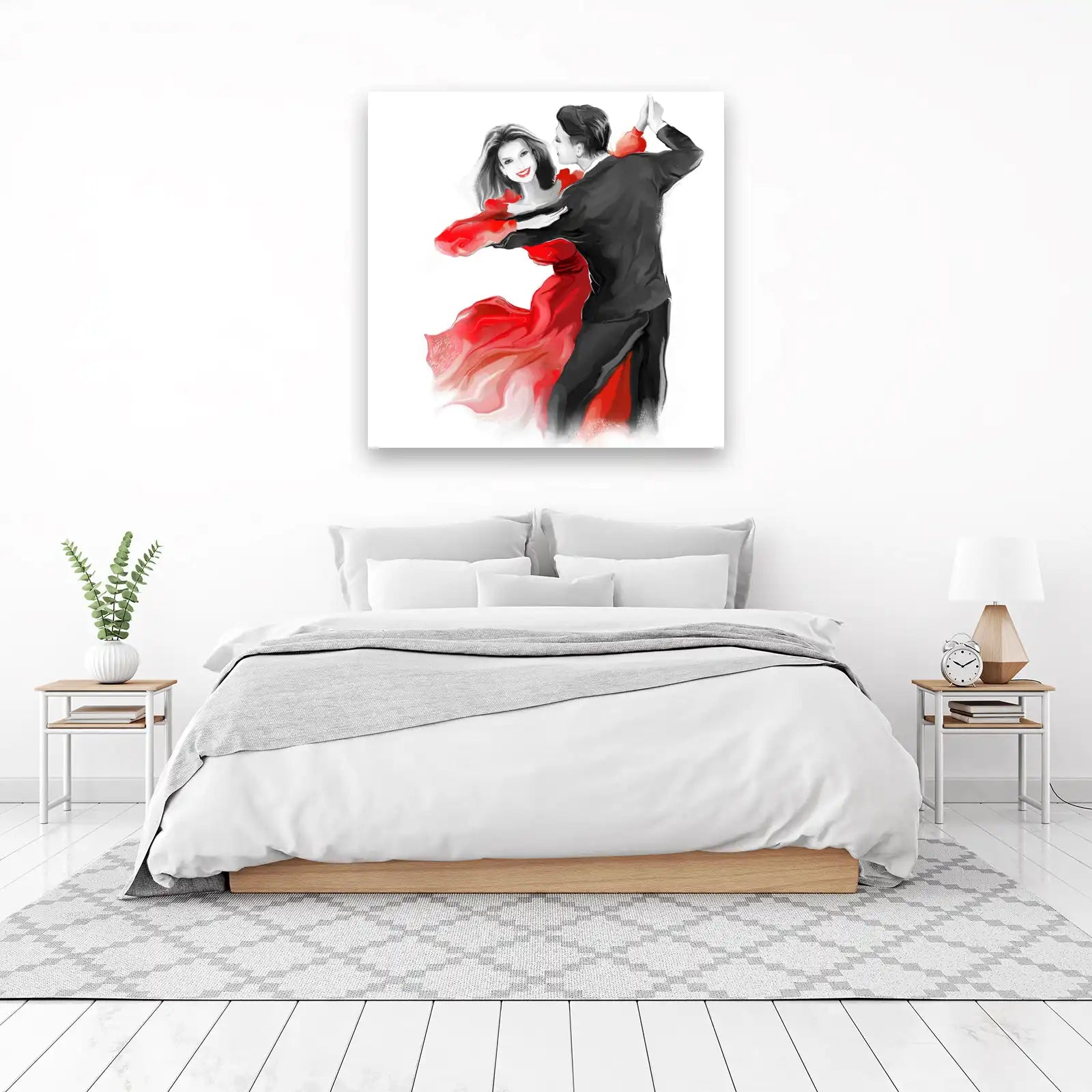 Passionate Tango Couple Red Dress Wall Art