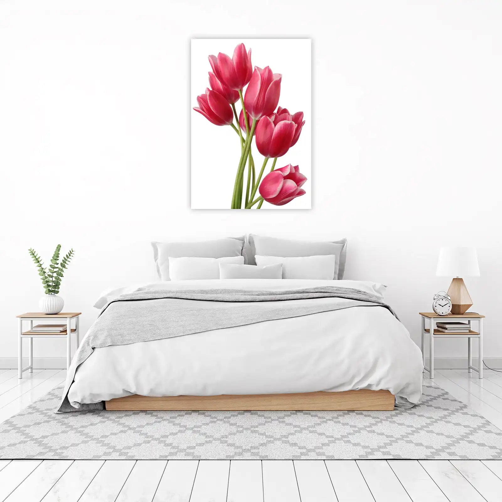 Vibrant Pink Tulips Blossom Wall Art