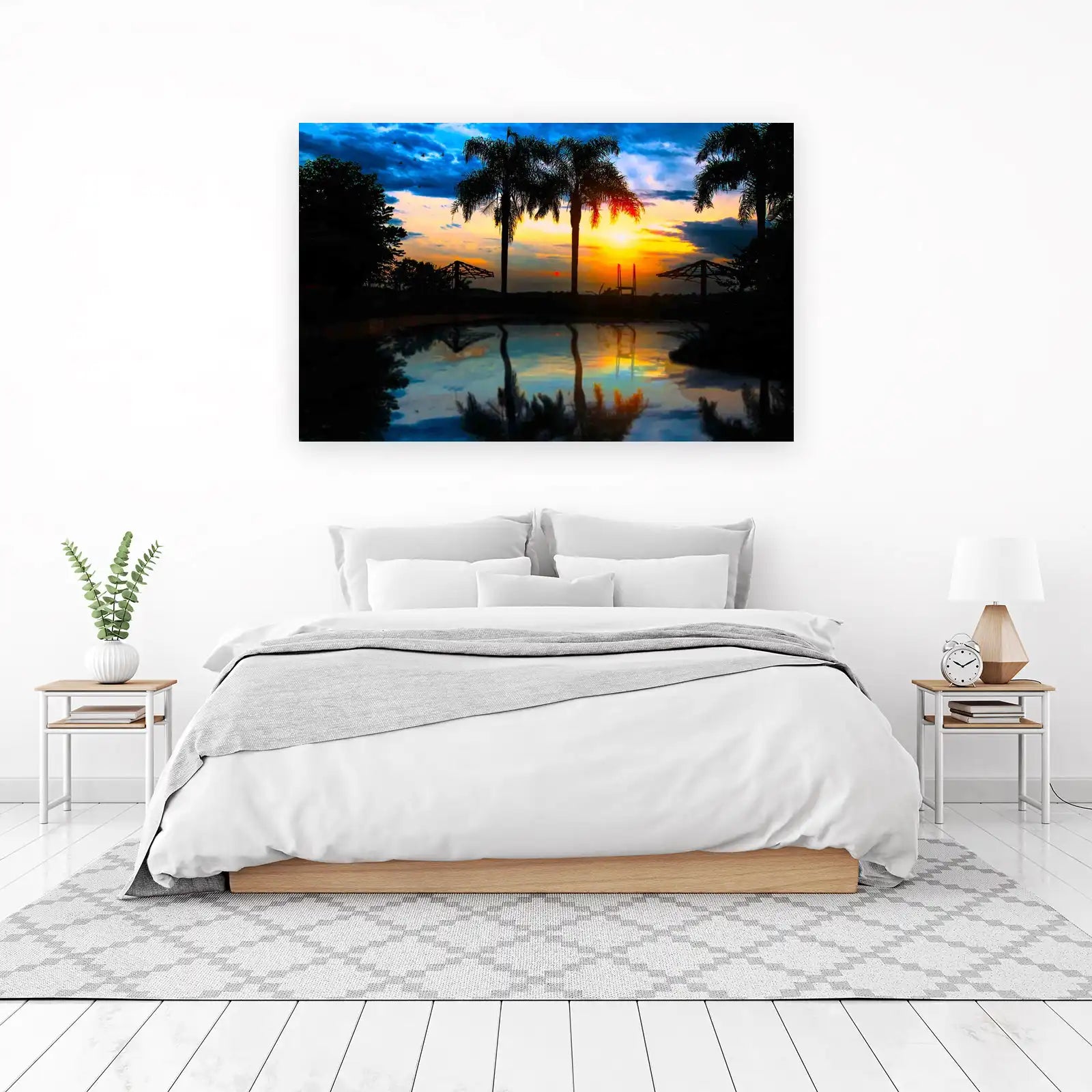 Tropical Sunset Palm Trees Wall Art