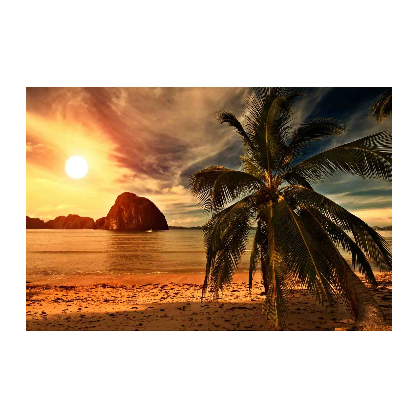 Tropical Sunset Palm Paradise Wall Art