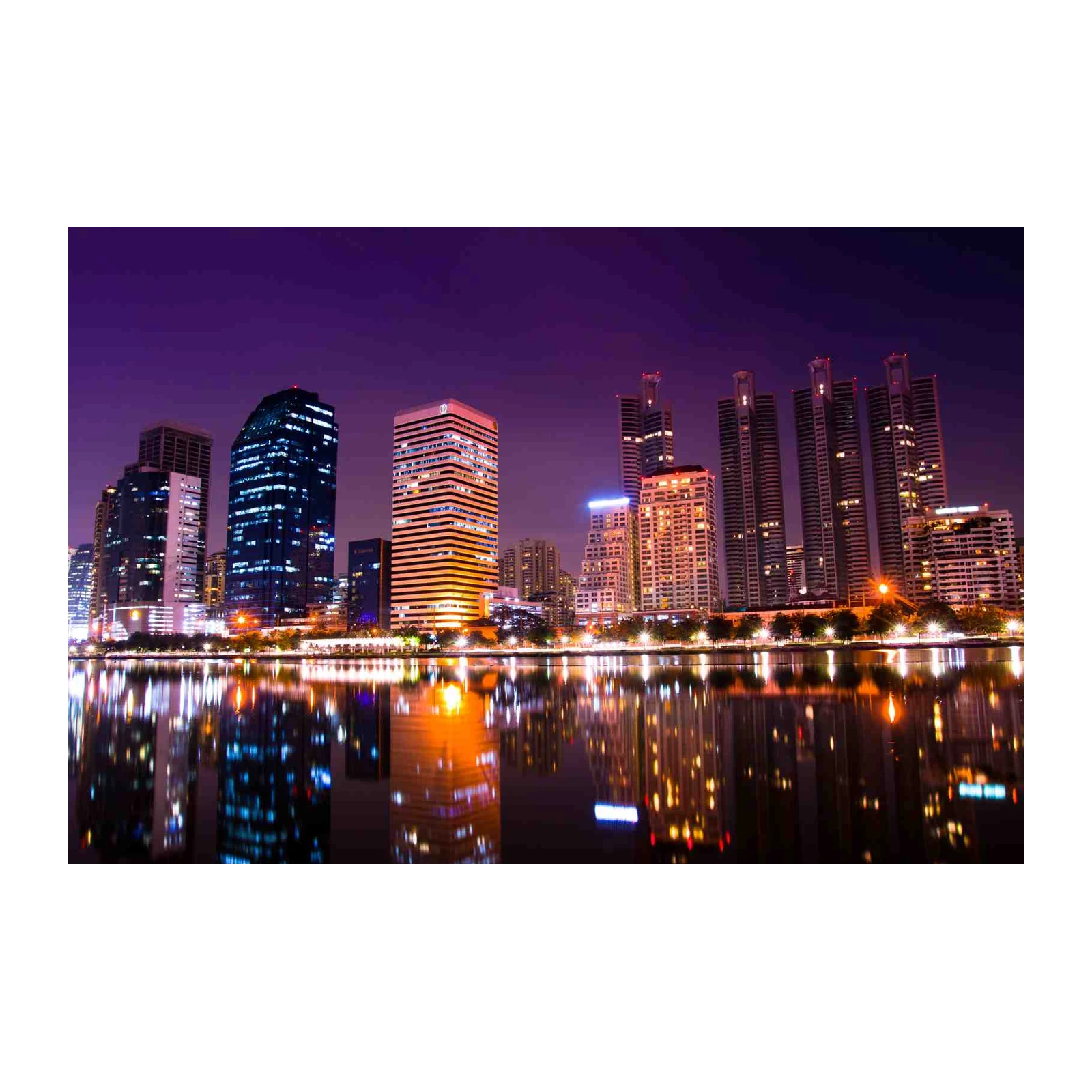 Vibrant Cityscape Reflection Wall Art