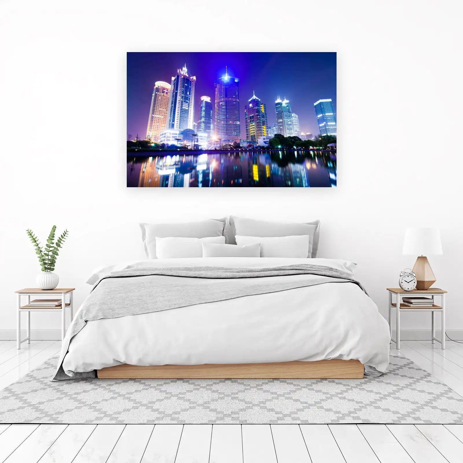 Modern Cityscape Night View Wall Art