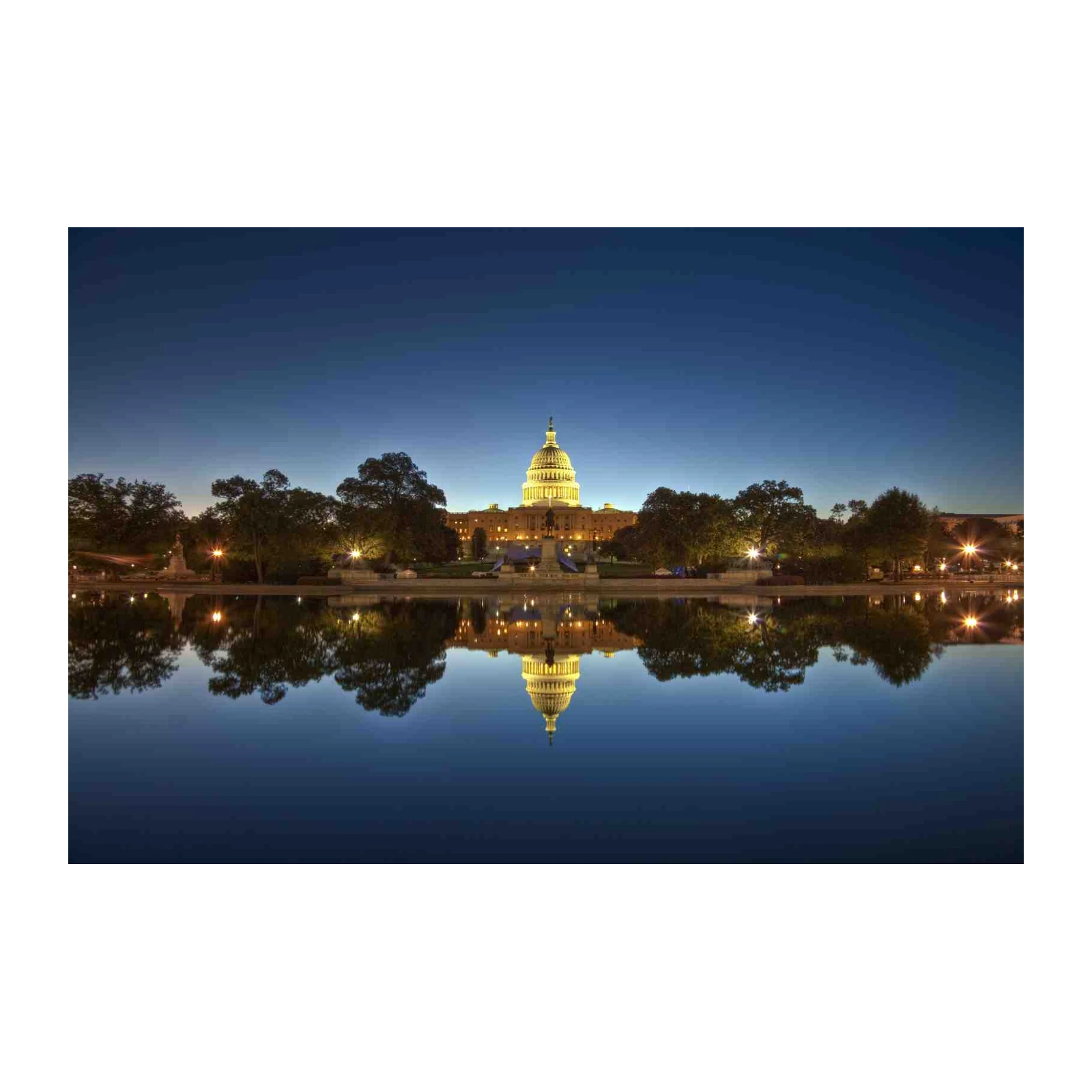 Majestic Capitol Building Reflection Wall Art