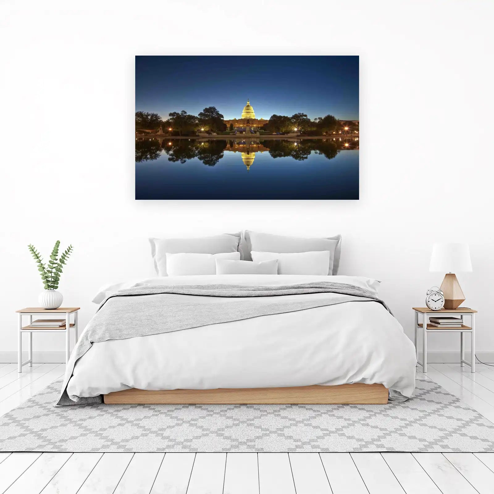 Majestic Capitol Building Reflection Wall Art