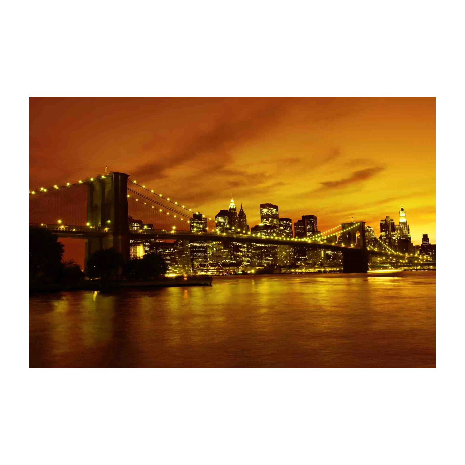 Brooklyn Bridge Sunset Skyline Wall Art