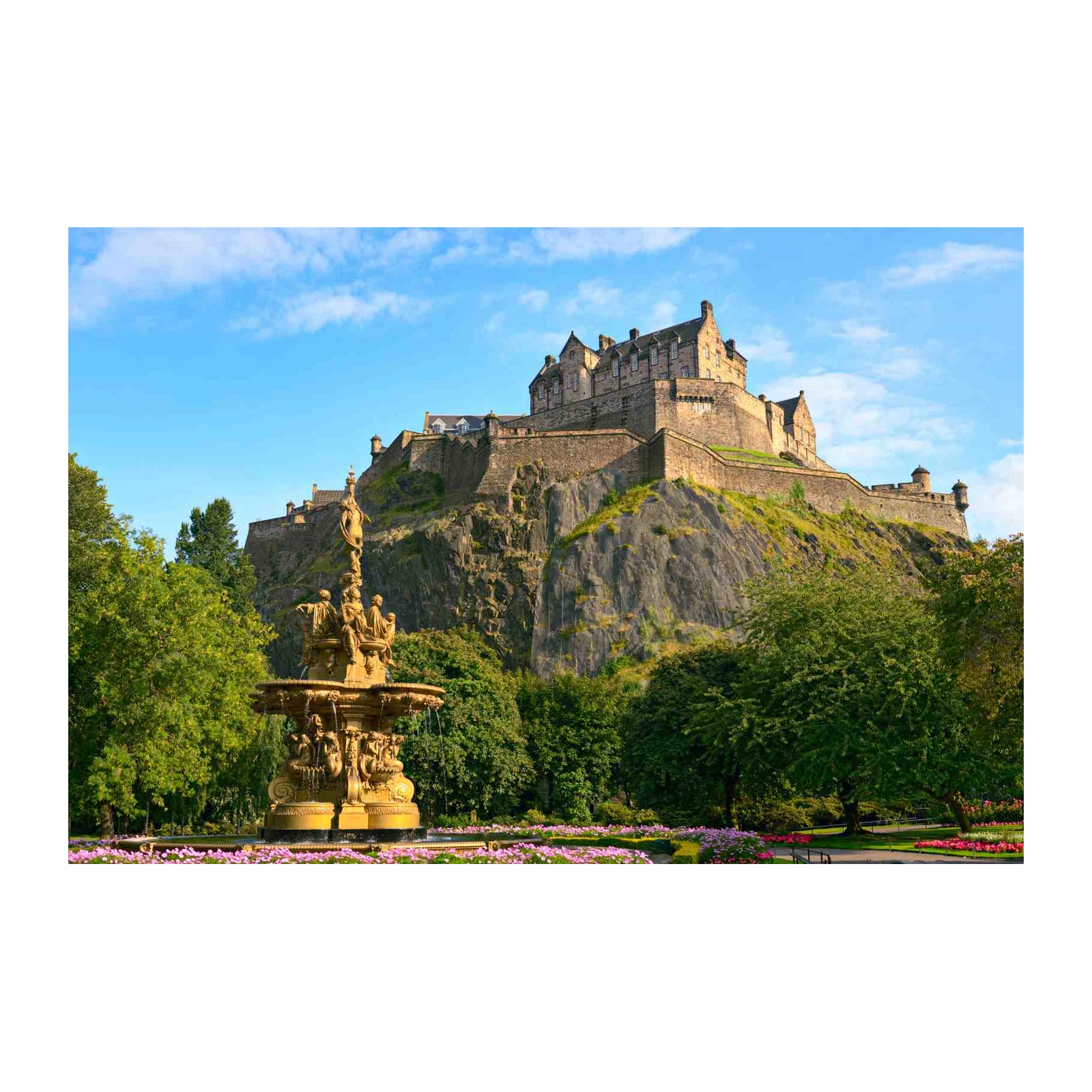 Majestic Edinburgh Castle & Fountain Wall Art