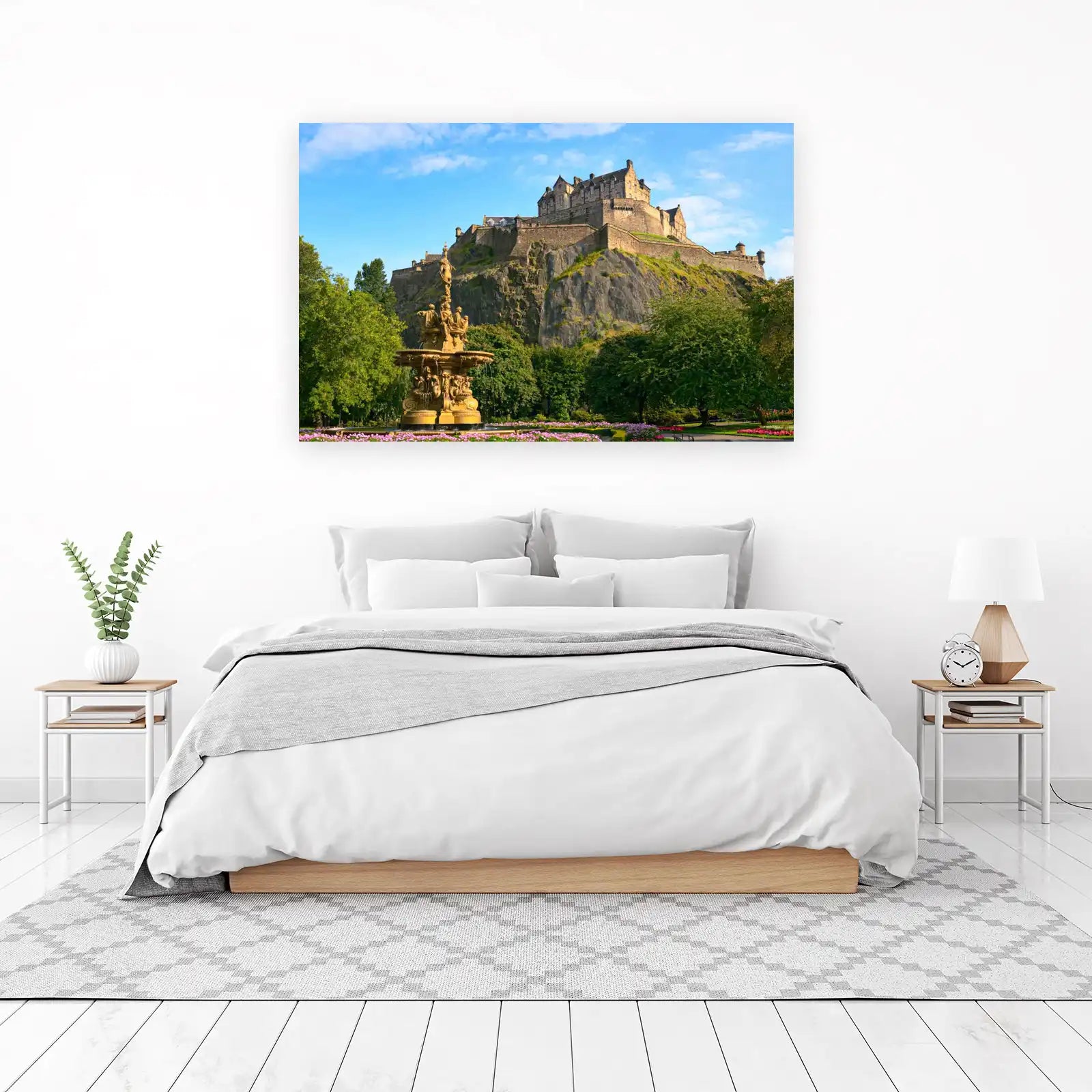 Majestic Edinburgh Castle & Fountain Wall Art