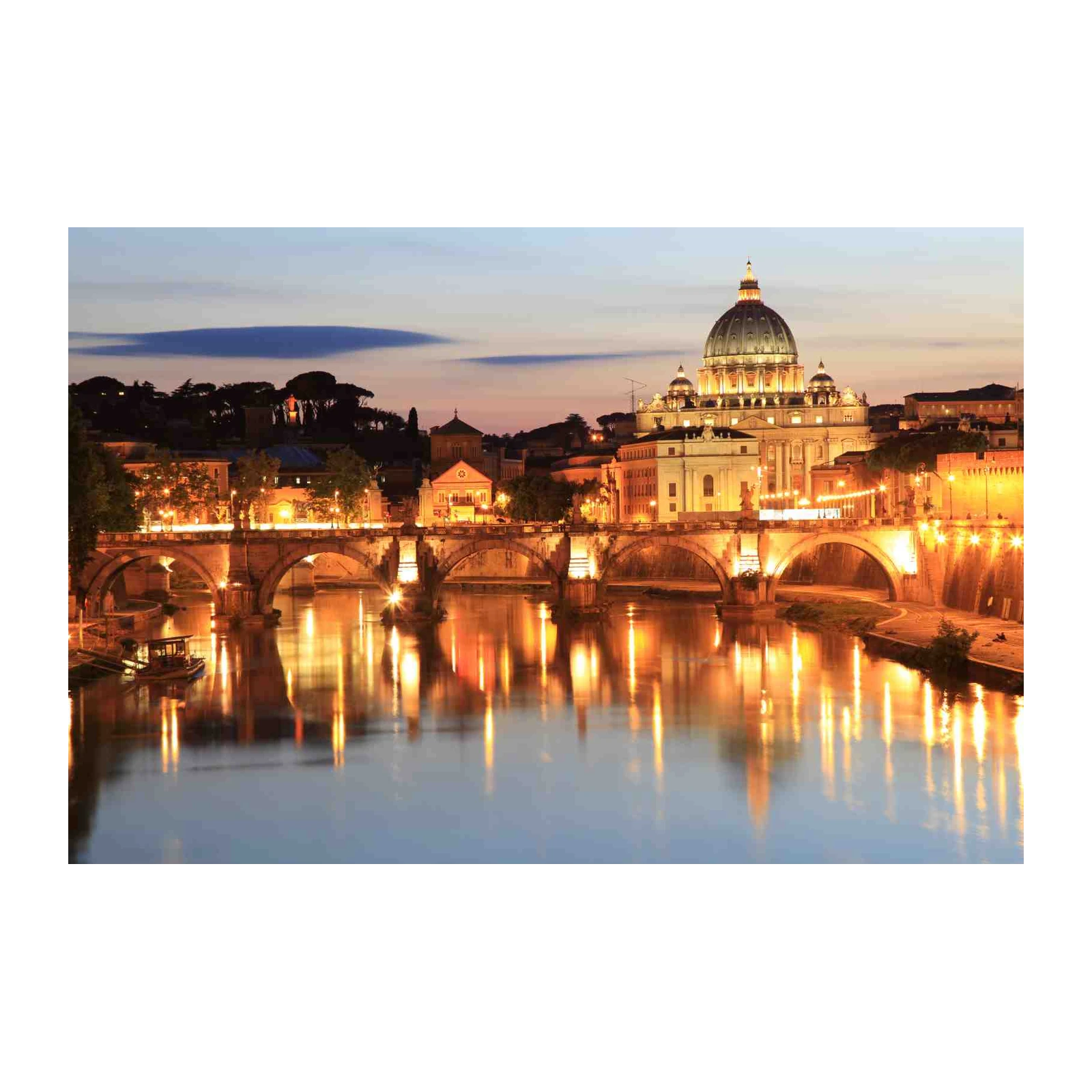 Rome Ponte Sant'Angelo Sunset Wall Art
