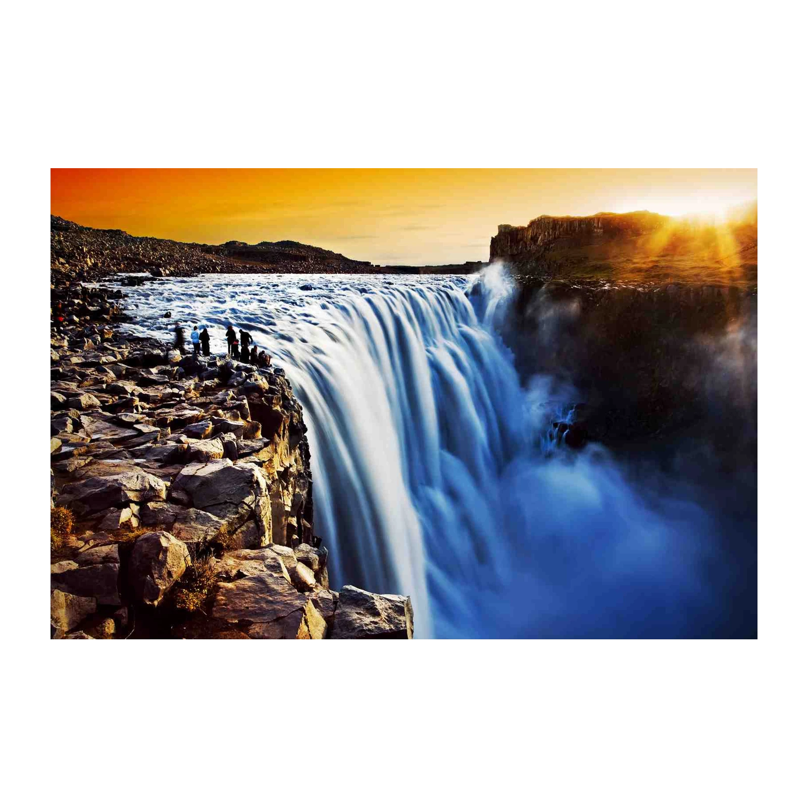 Majestic Waterfall Sunset Wall Art - Nature Wall Art