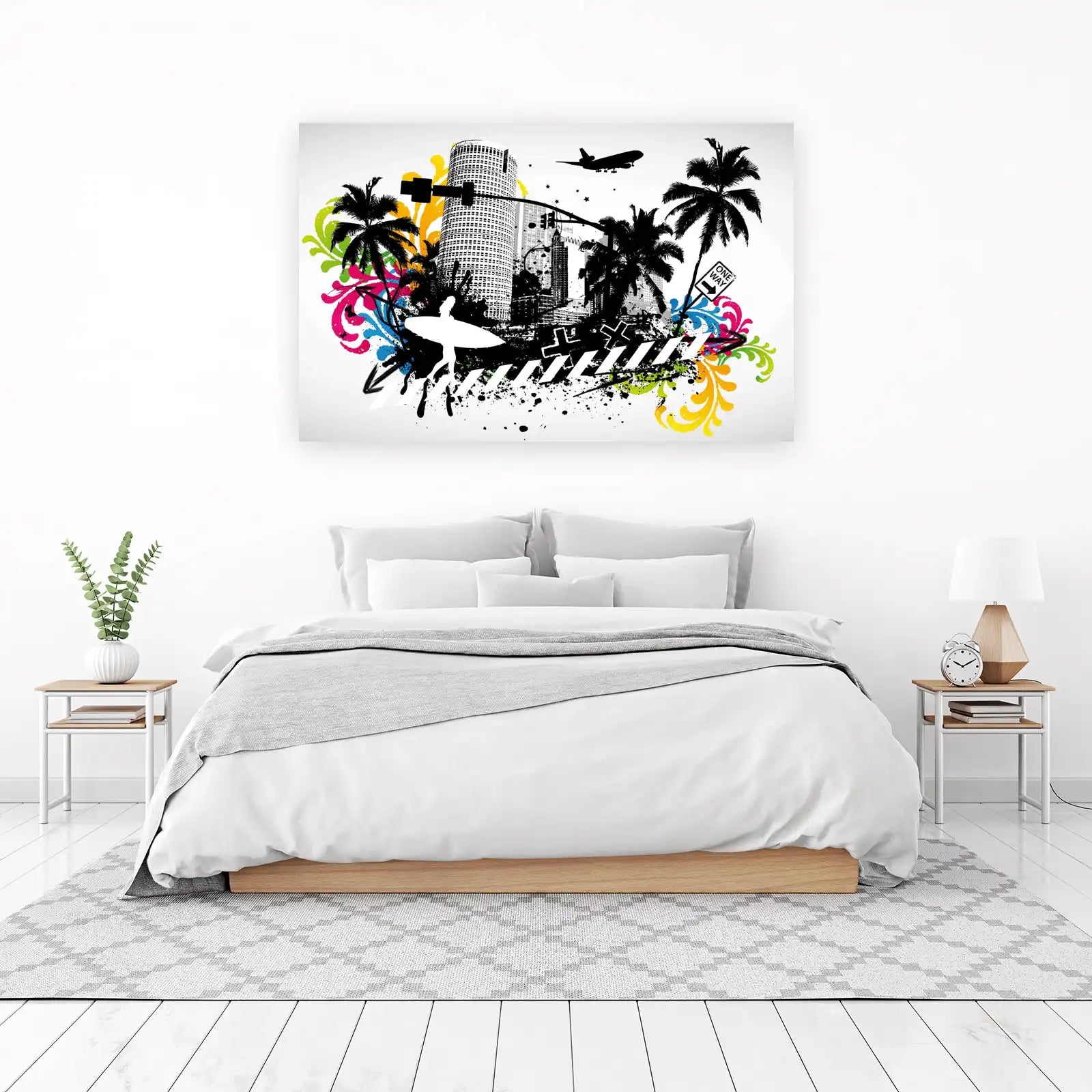 Urban Surf Vibes Graffiti Wall Art