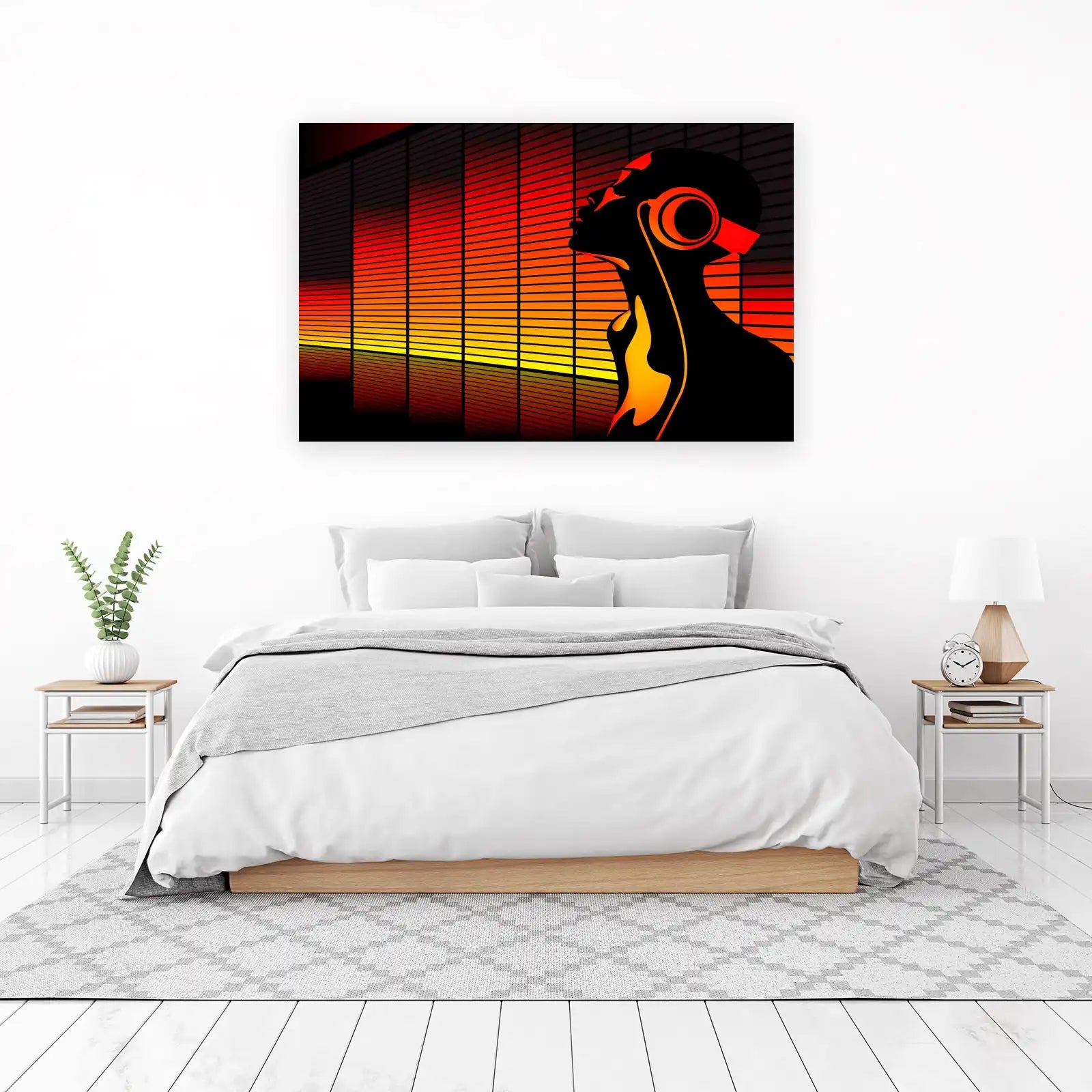 Abstract Music Headset Silhouette Wall Art