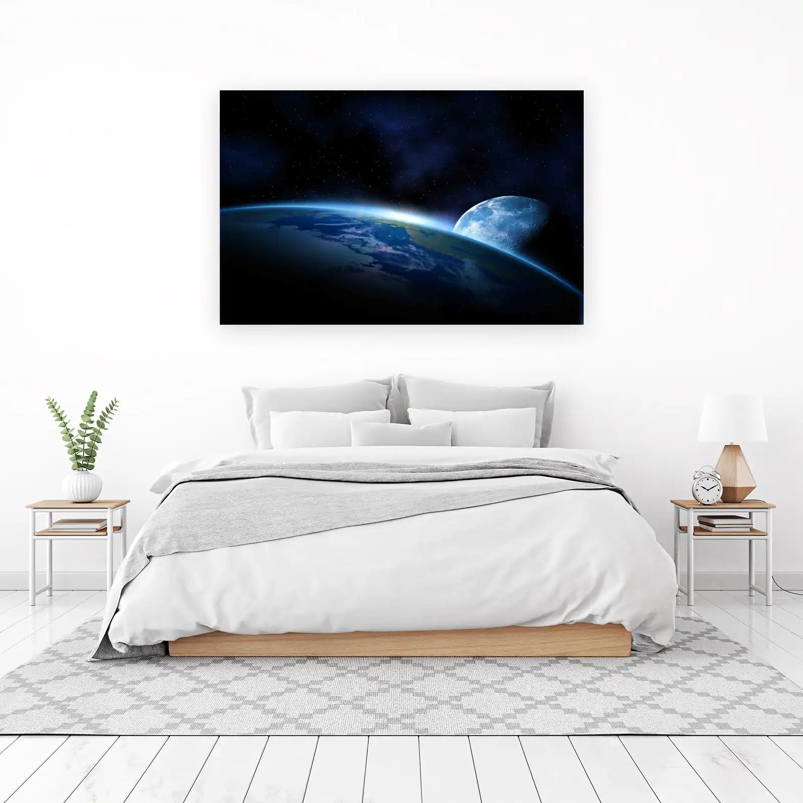 Cosmic Earth & Moon Serenity Wall Art