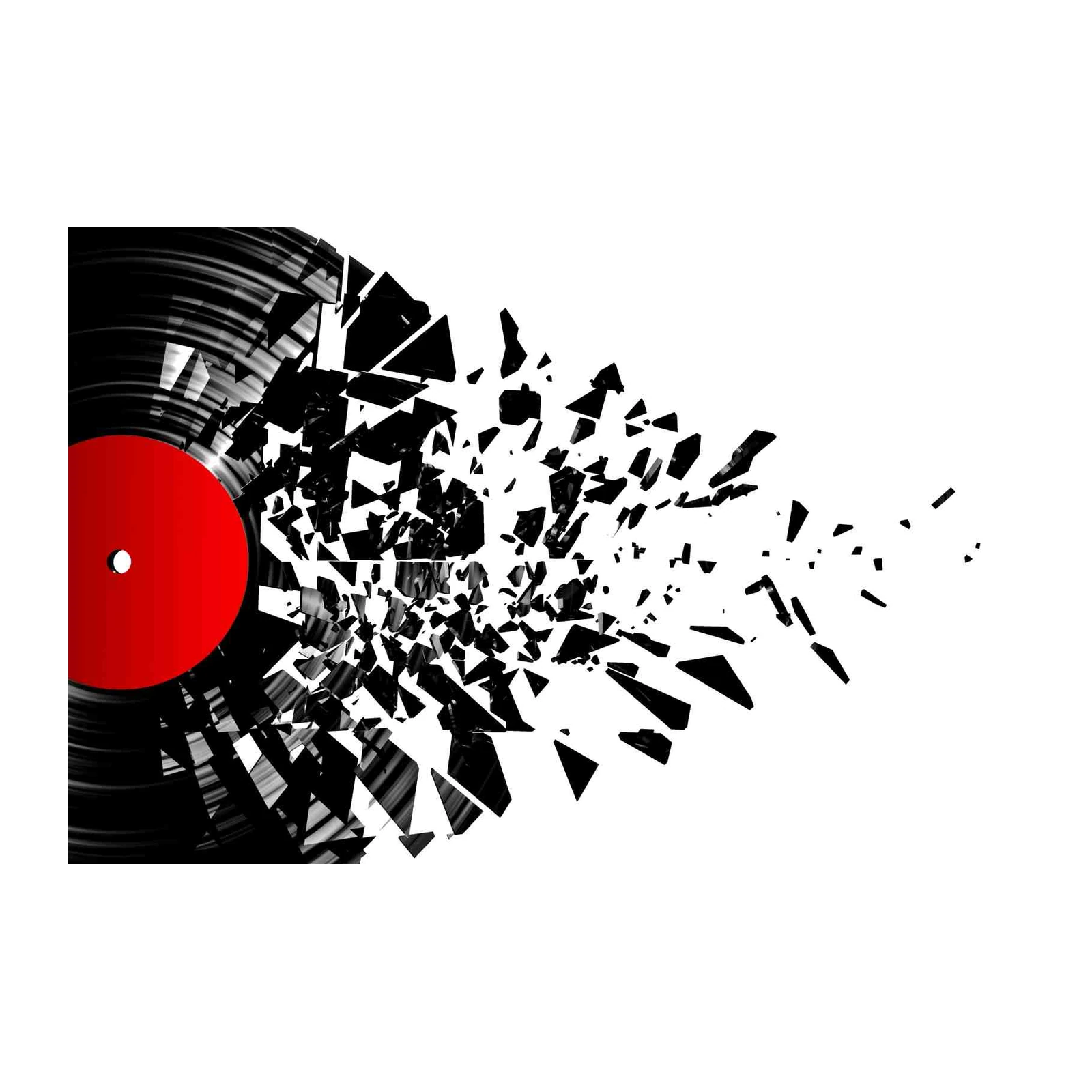 Explosive Vinyl Record Shattered Wall Art