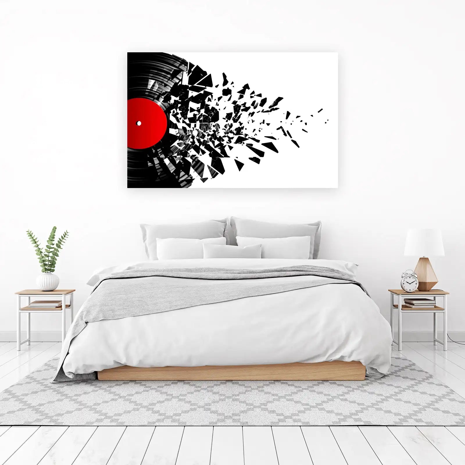 Explosive Vinyl Record Shattered Wall Art