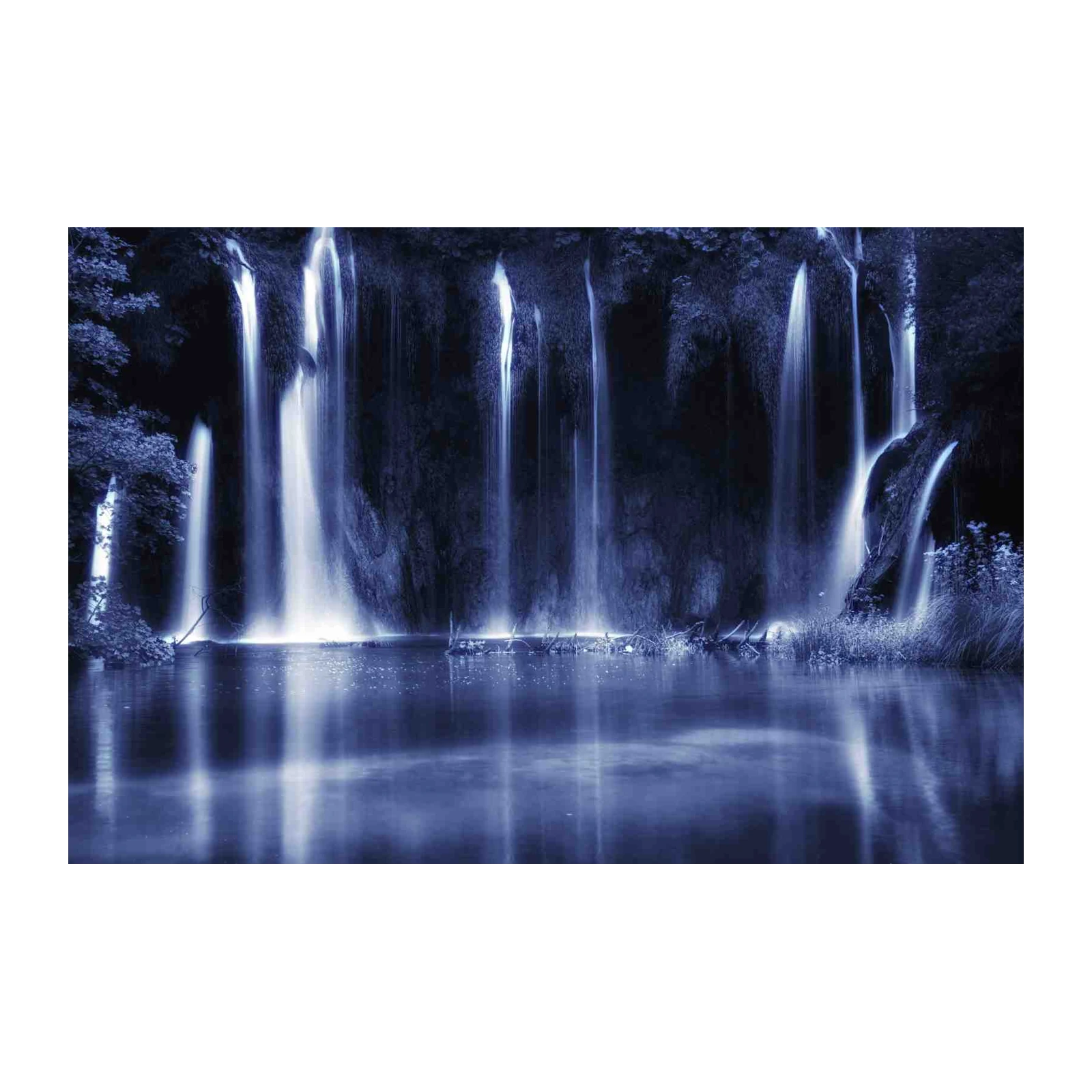 Enchanting Blue Waterfall Serenity Wall Art