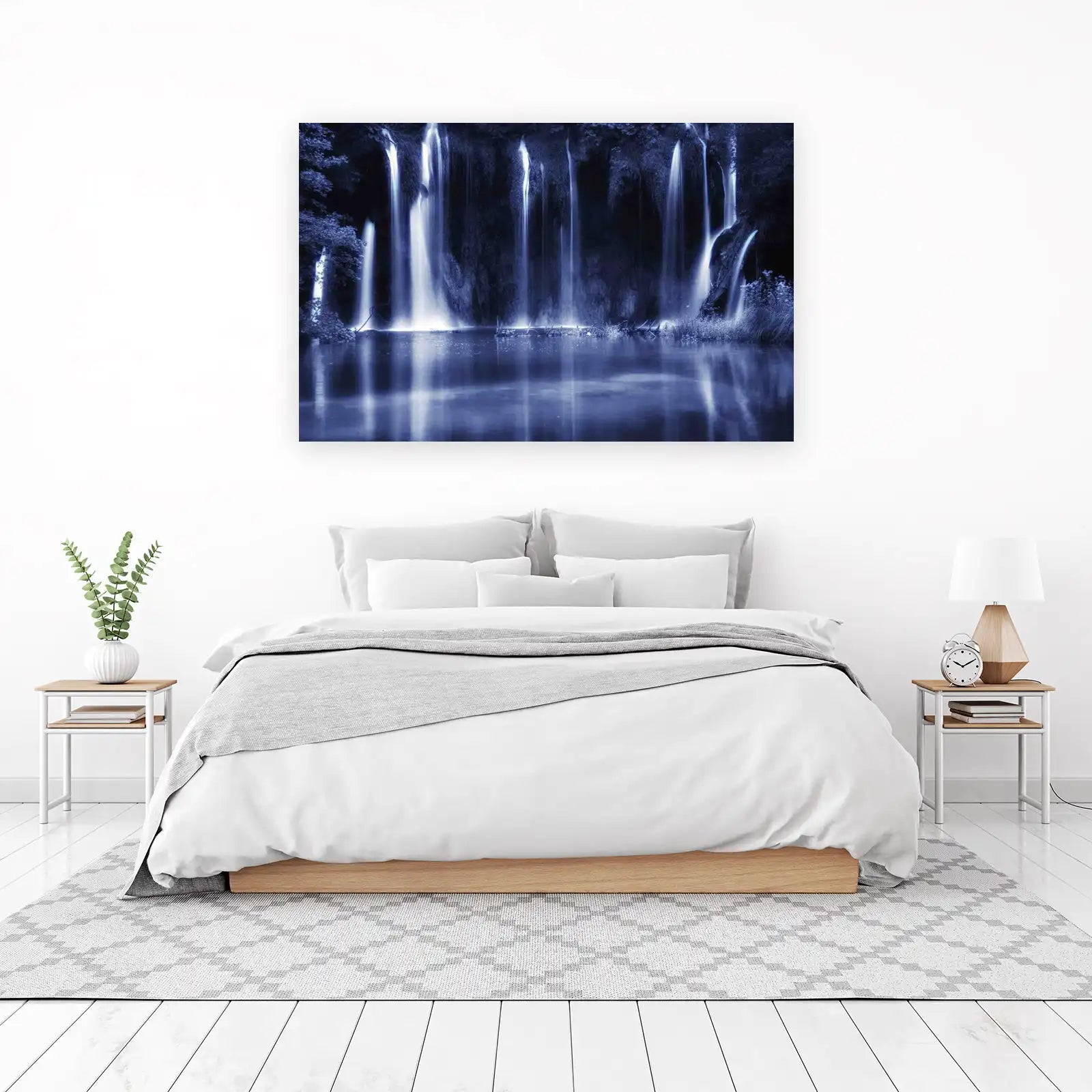Enchanting Blue Waterfall Serenity Wall Art