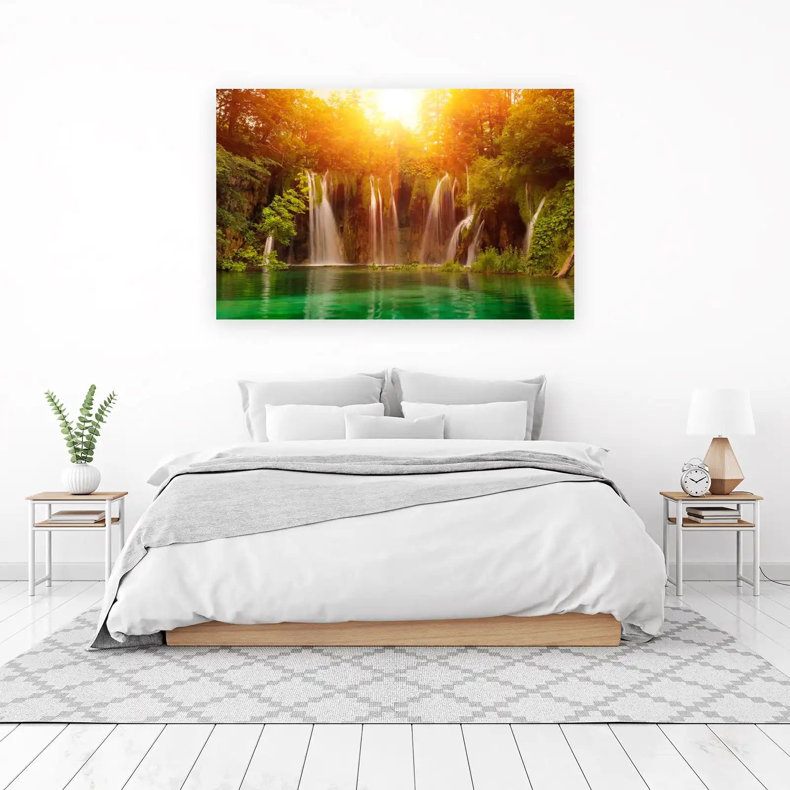 Serene Waterfall Nature Landscape Wall Art
