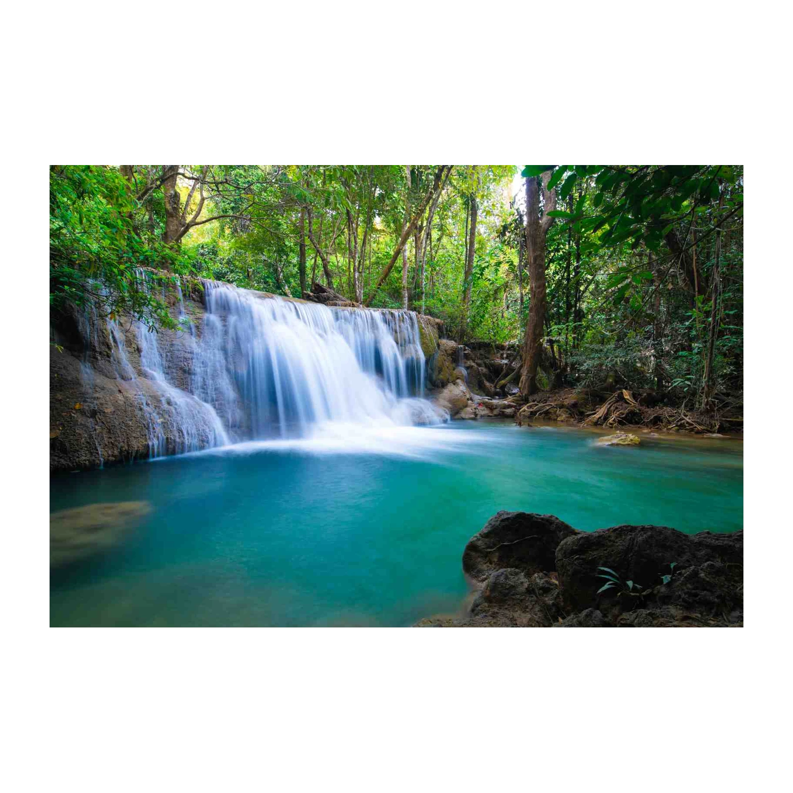 Tranquil Waterfall Nature Scene Wall Art