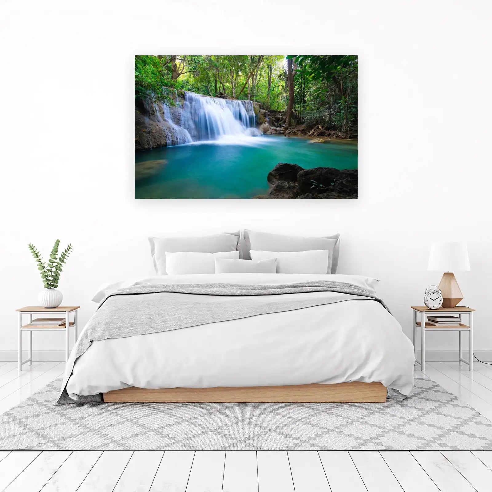 Tranquil Waterfall Nature Scene Wall Art