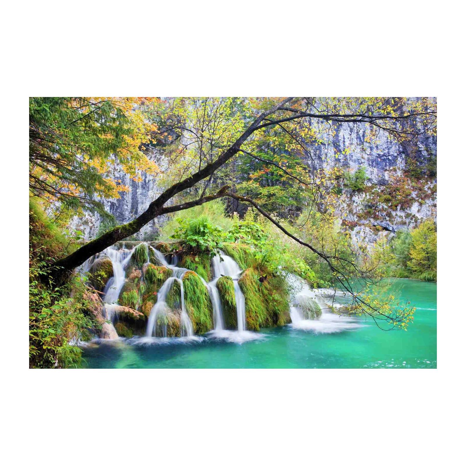 Serene Waterfall Nature Landscape Wall Art