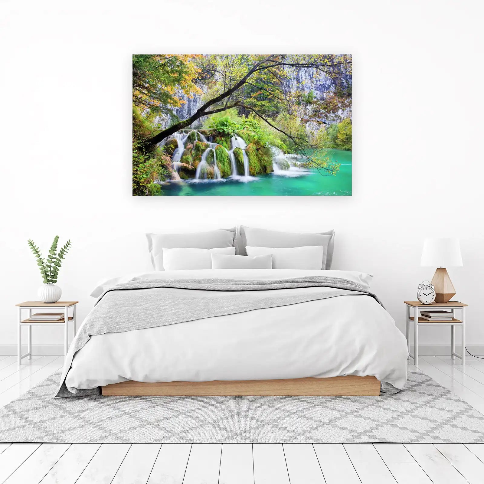 Serene Waterfall Nature Landscape Wall Art