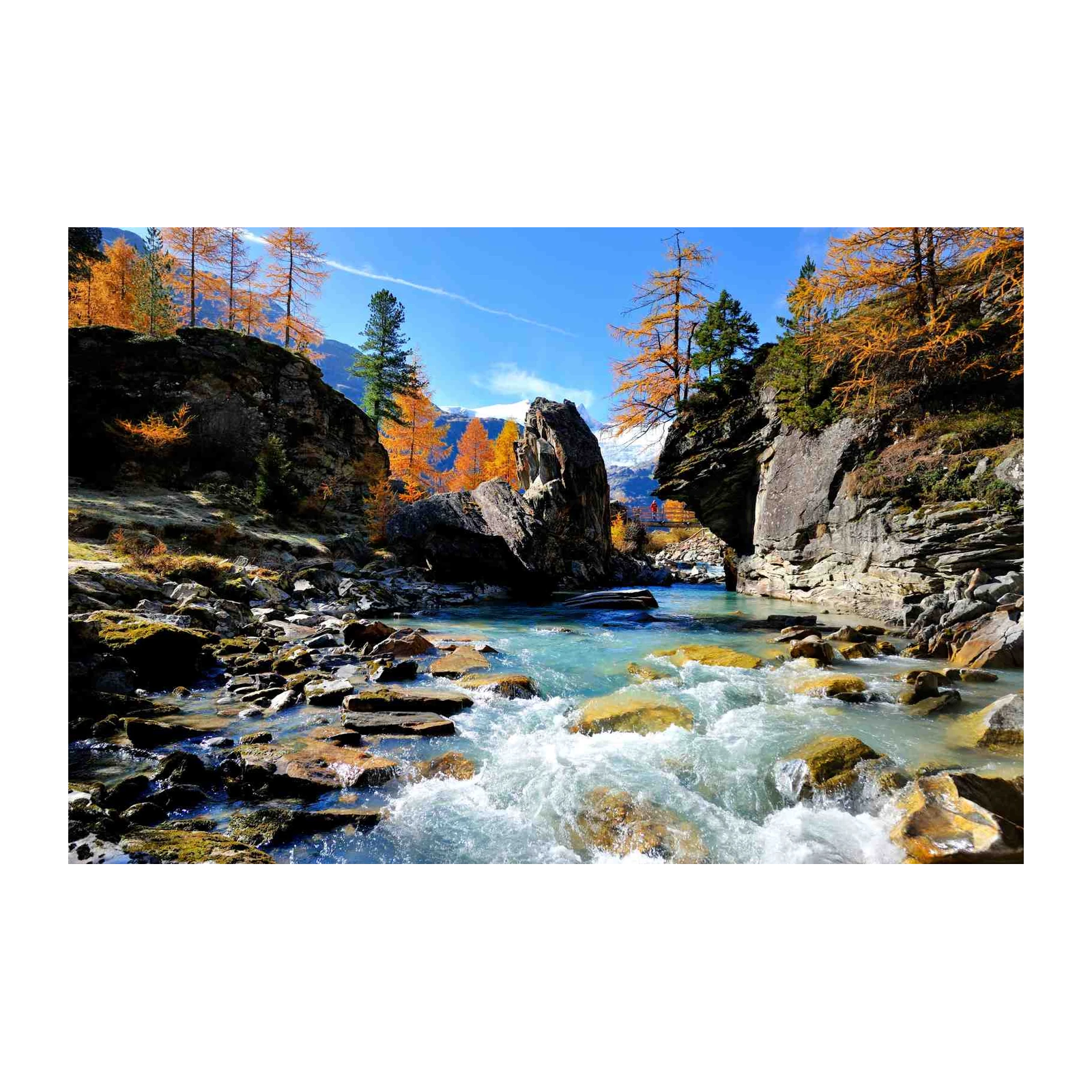 Alpine River Autumn Glow Wall Art