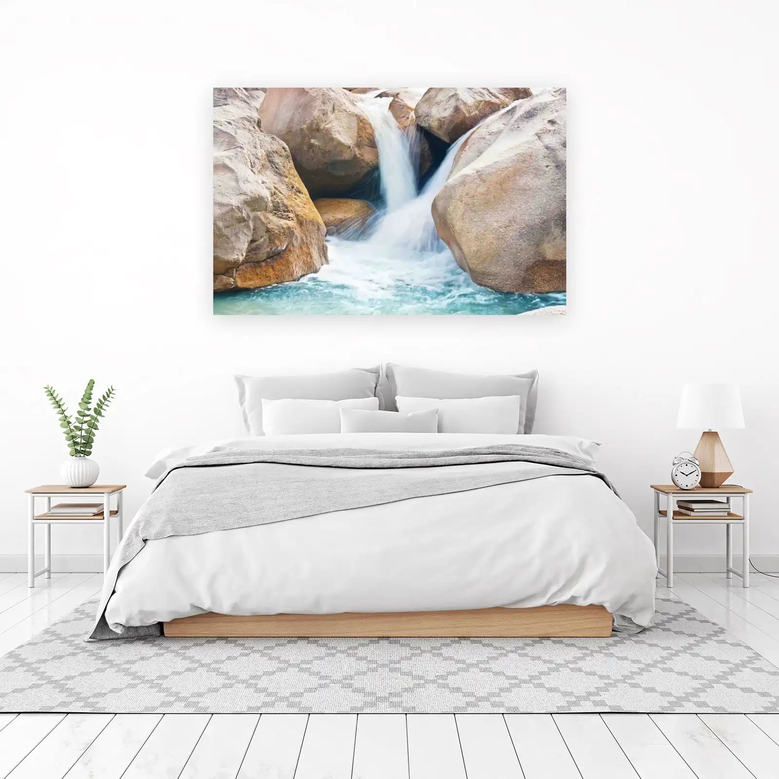 Serene Waterfall Nature Landscape Wall Art