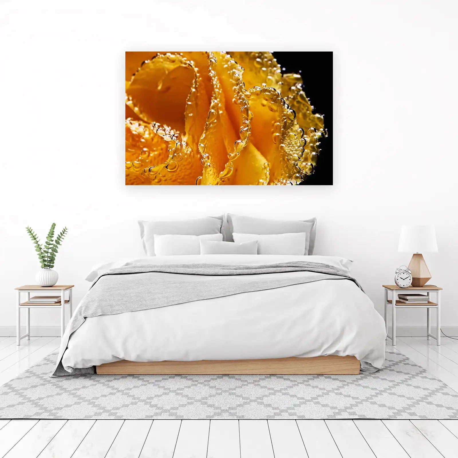 Golden Rose Bubbles Macro Wall Art