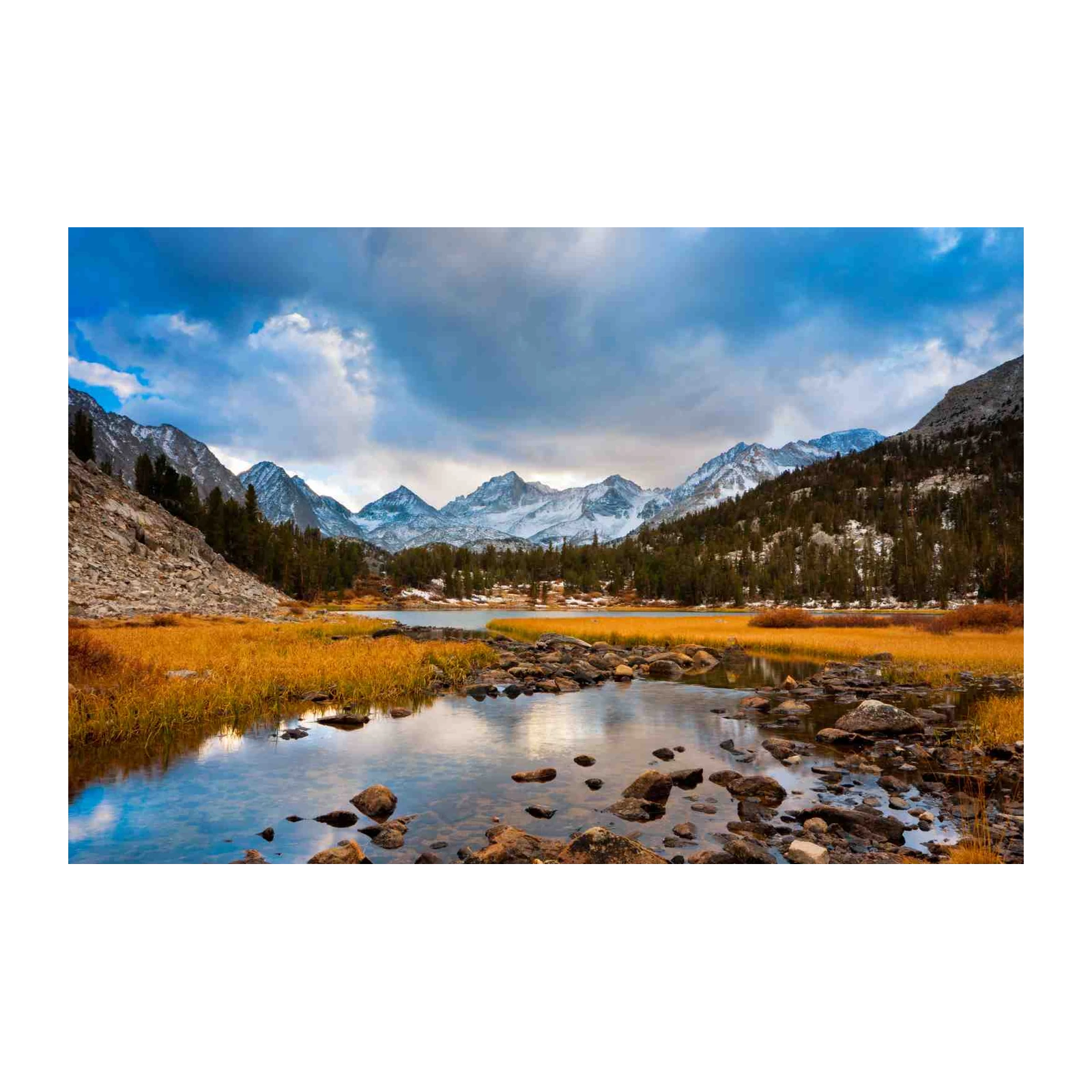 Serene Mountain Lake Autumn Landscape Wall Art