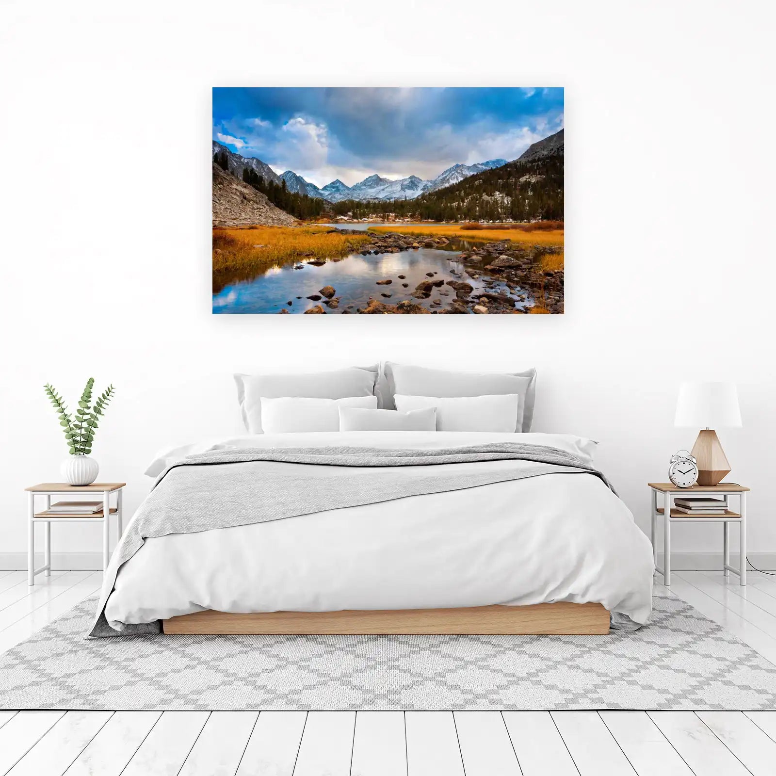 Serene Mountain Lake Autumn Landscape Wall Art