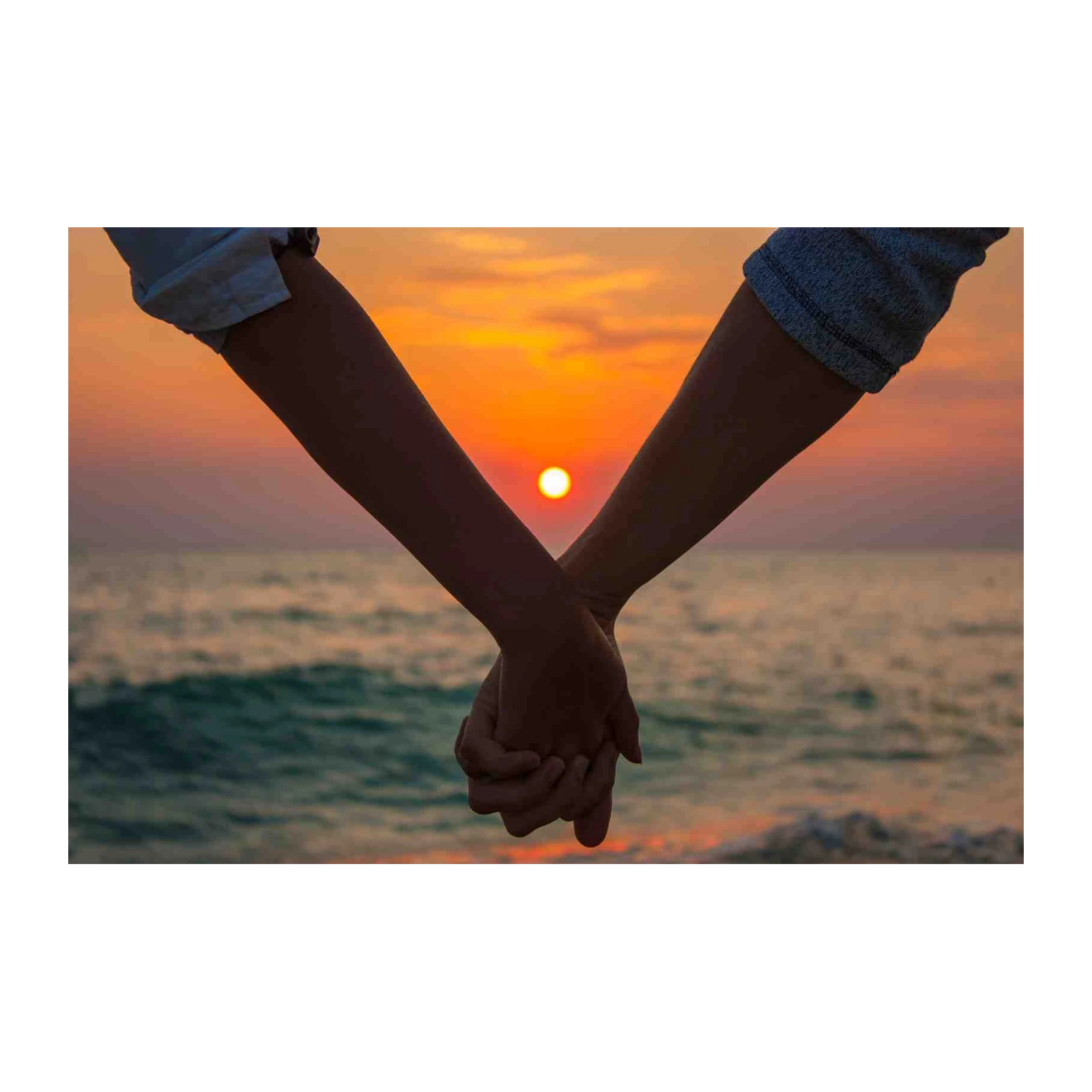 Romantic Sunset Embrace Wall Art