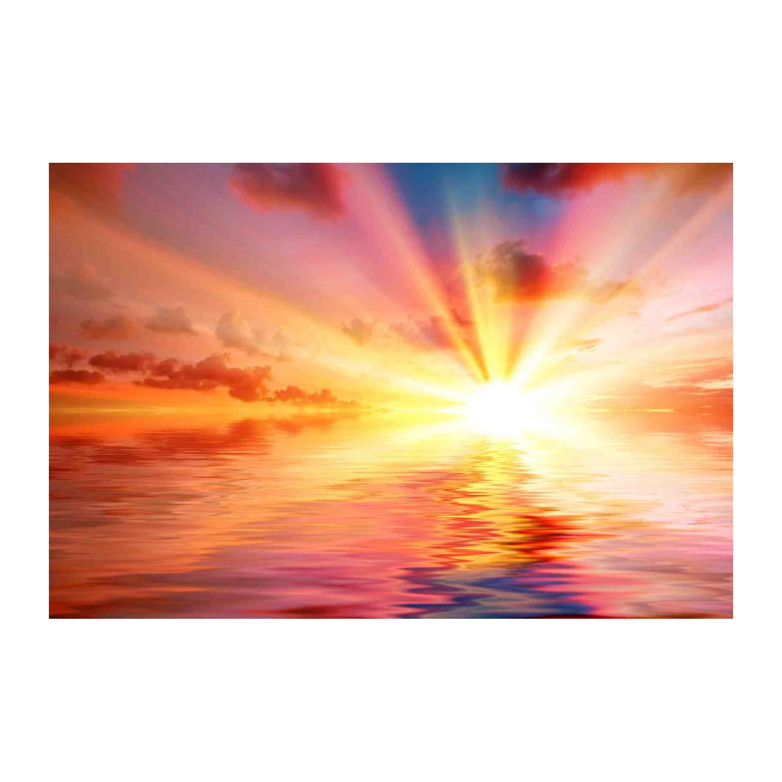 Vibrant Sunset Over Ocean Wall Art