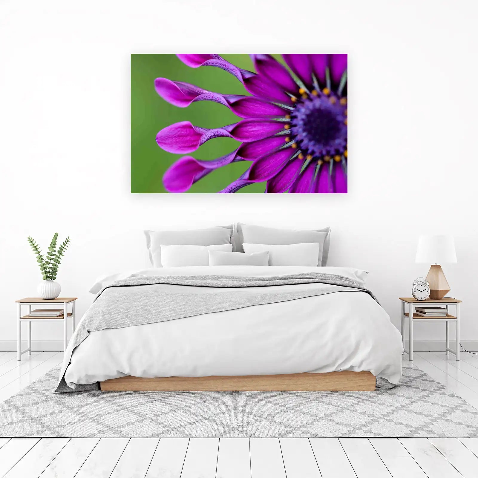 Vibrant Purple Daisy Macro Wall Art